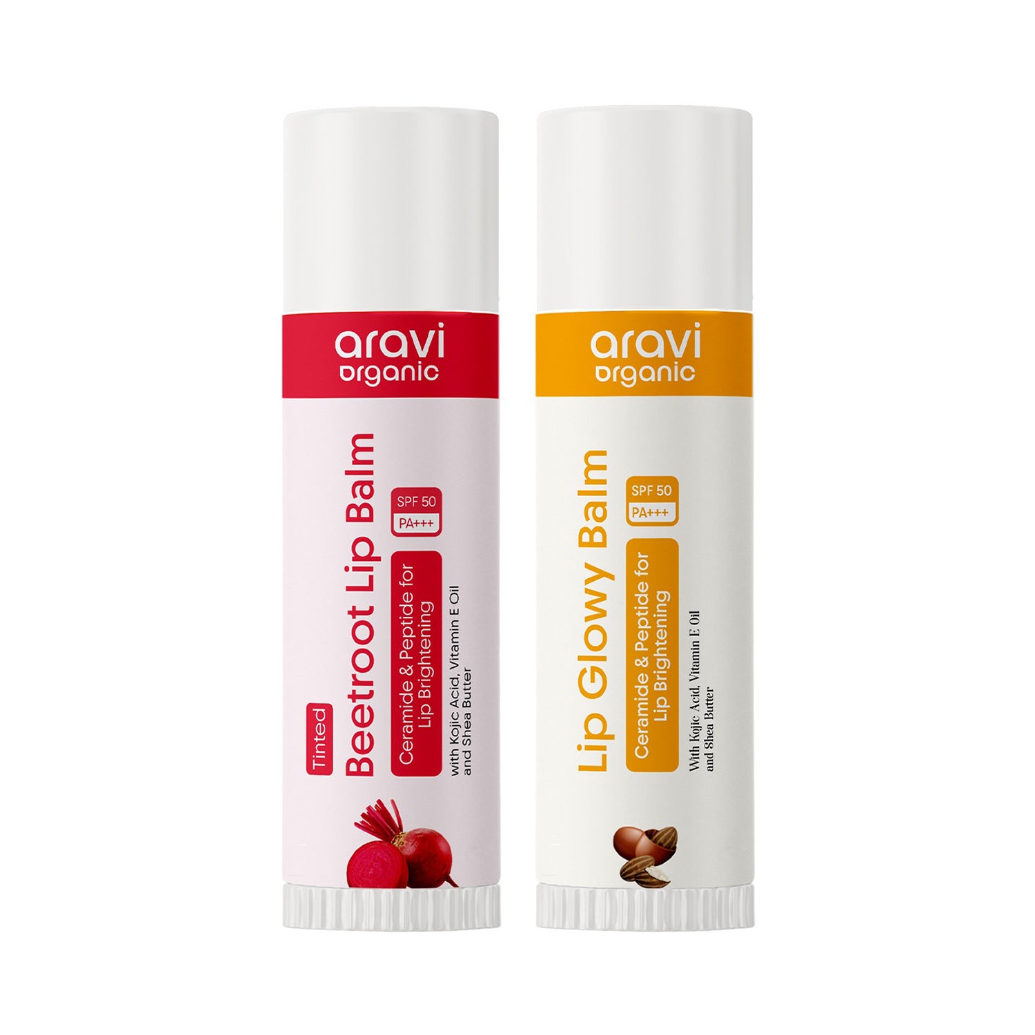 Aravi Organic | Aravi Organic Lip Care Combo - Beetroot Tinted Lip Balm + Non-Tinted Lip Balm (2 x 5 g)