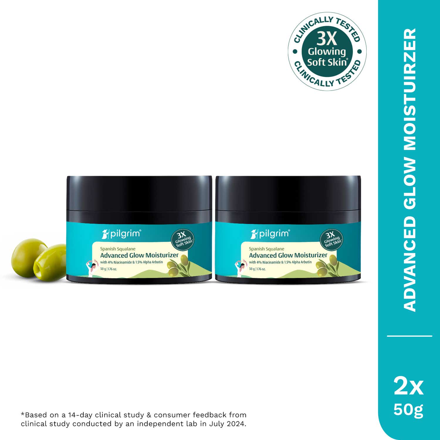 Pilgrim | Pilgrim Squalane Glow Moisturizer Pack of 2 (50 g) Combo