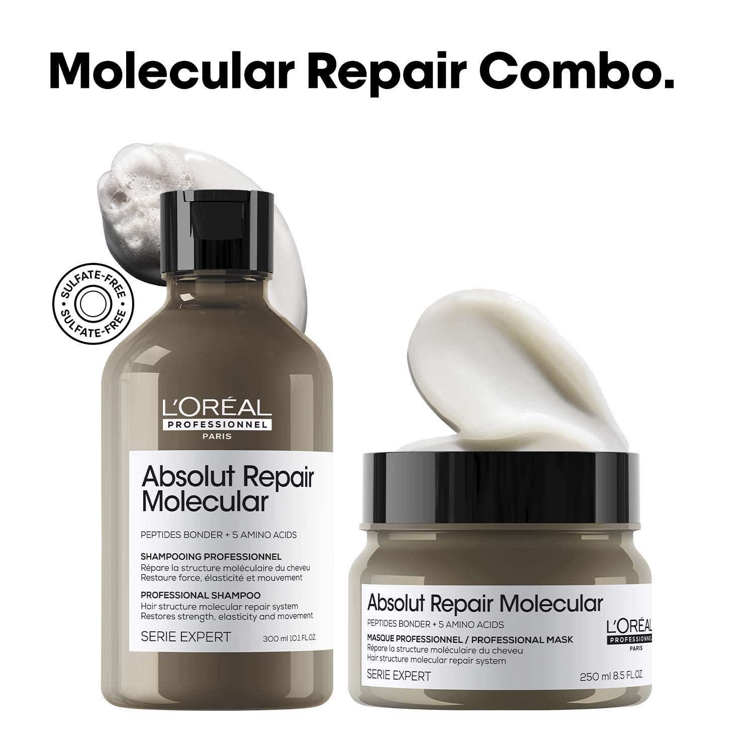 L'OREAL PROFESSIONNEL | L'OREAL PROFESSIONNEL Absolut Repair Molecular Sulfate-Free Shampoo & Mask (550 ml)