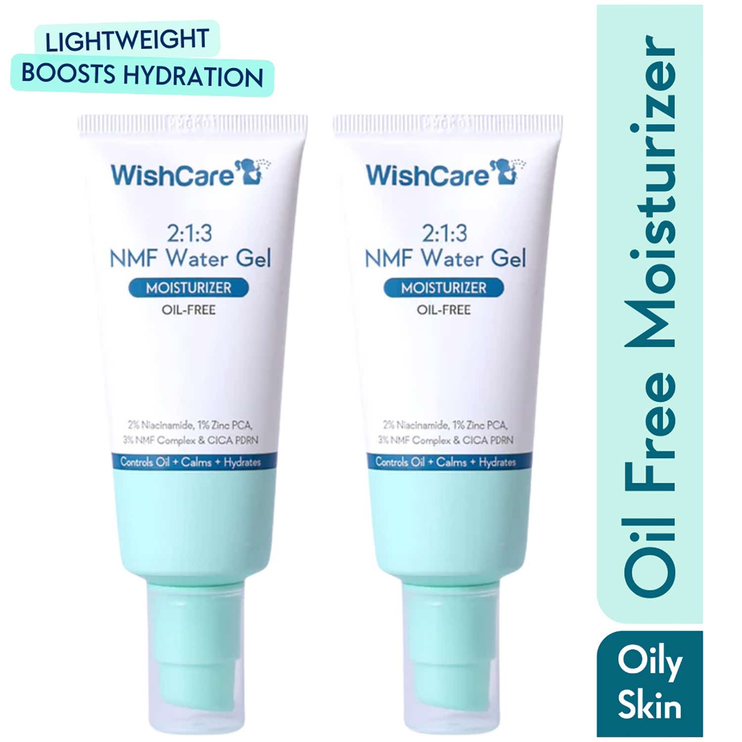 WishCare | WishCare 2:1:3 NMF Oil Free Water Gel Moisturizer for Oily &Acne Prone Skin with Niacinamide(50mlx2)