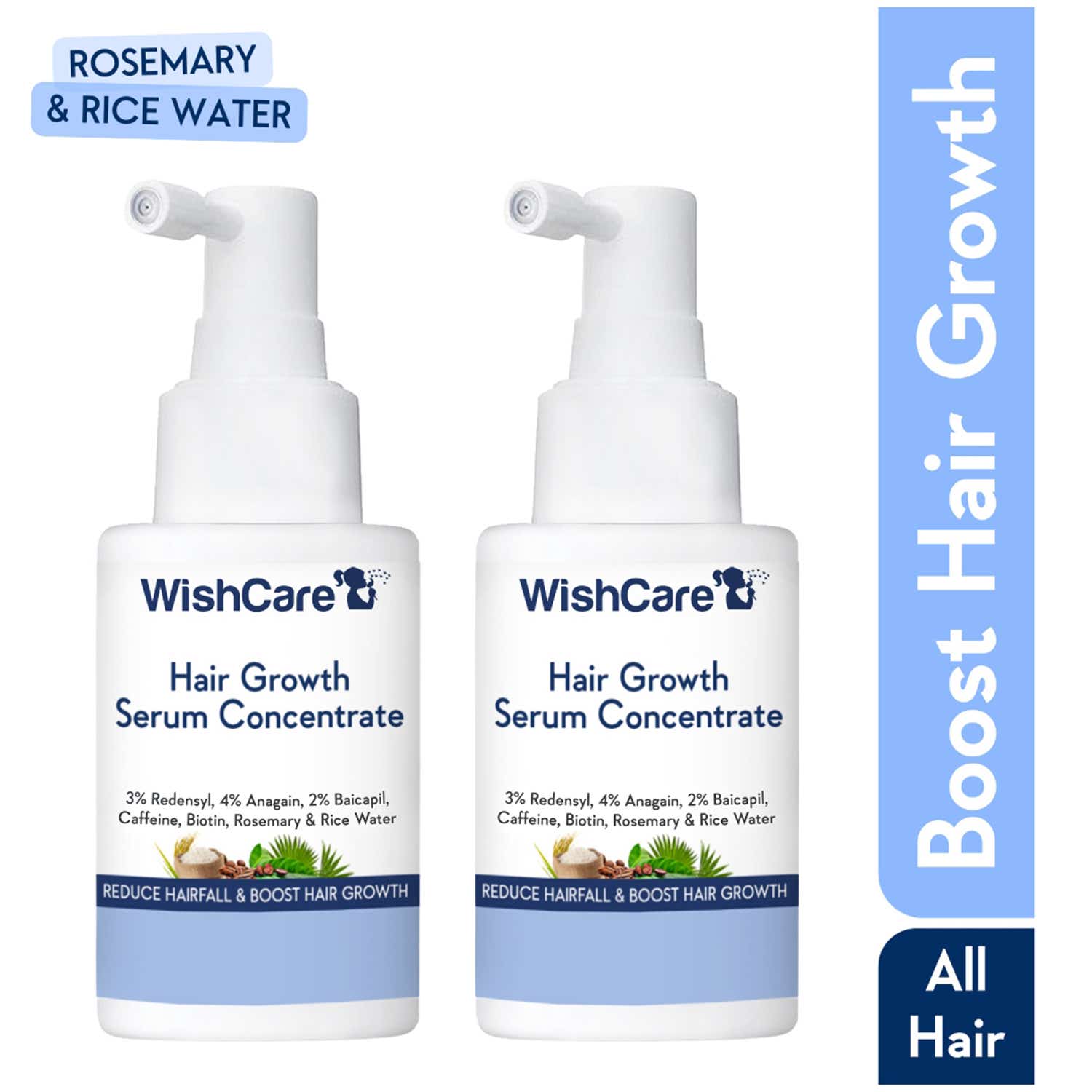 WishCare | WishCare Hair Growth Serum Concentrate with Redensyl & Rosemary-In-Vivo Tested (30 ml x 2)