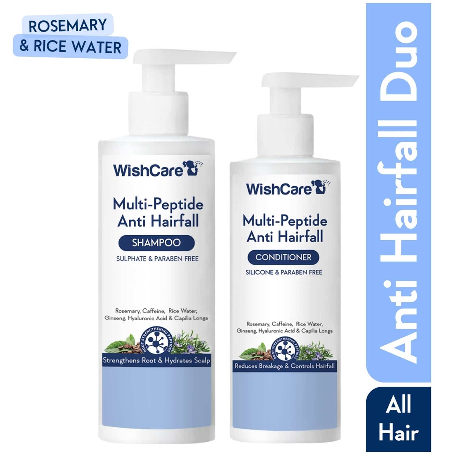 WishCare | WishCare Multi Peptide Anti Hairfall Shampoo & Conditioner - Boosts Hair Growth (250 ml + 200 ml)