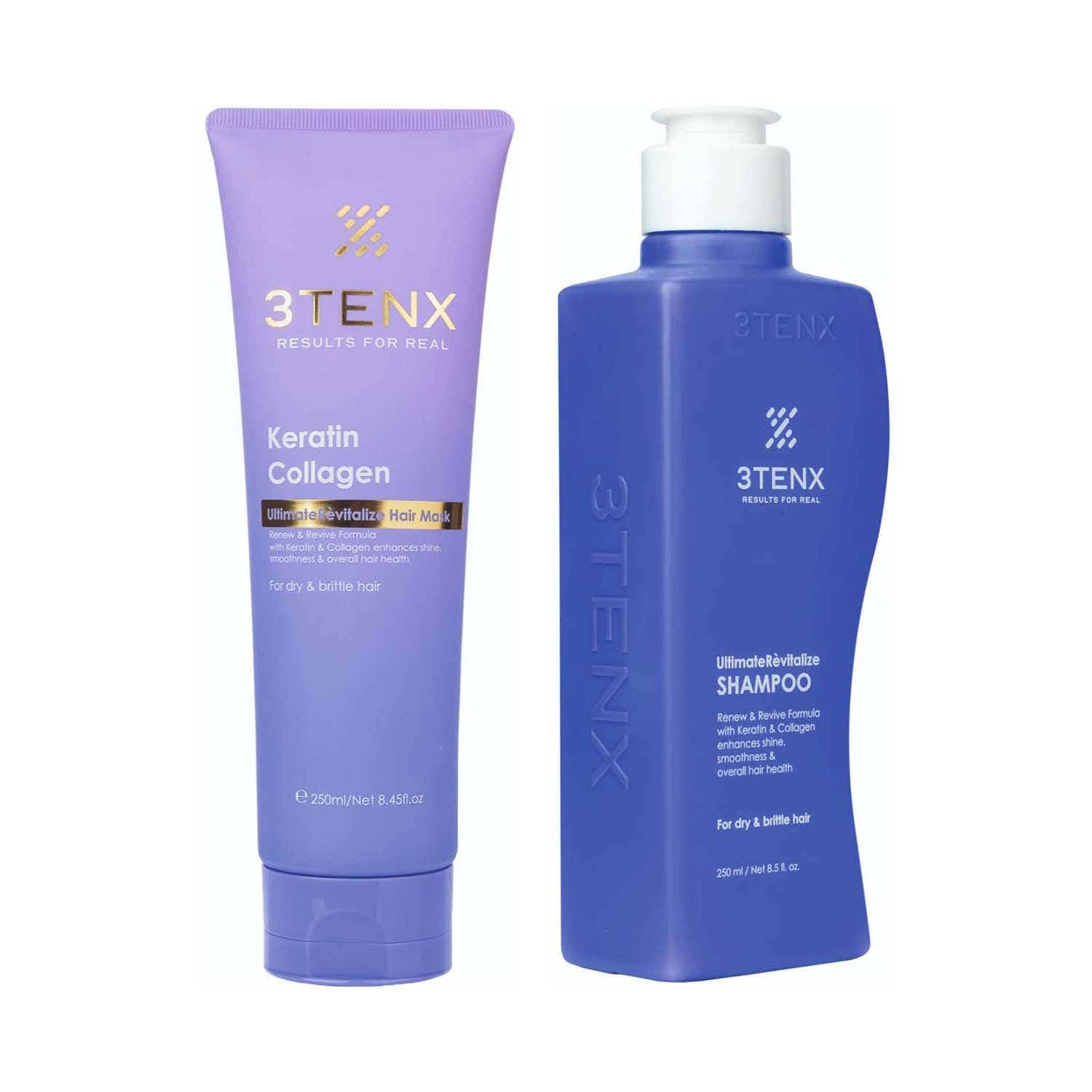 3TENX | 3TENX Ultimate Revitalize Shampoo (250 ml) + Hair Mask (250 ml) Combo