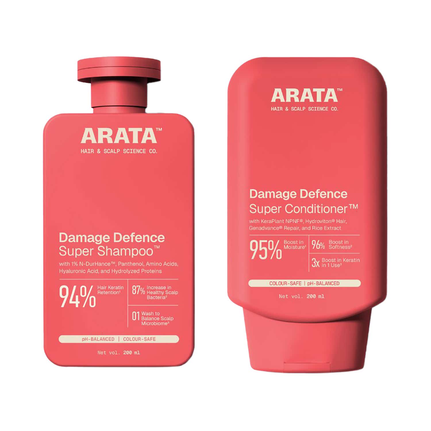 Arata | Arata Damage Defence Super Shampoo 200 ml & Damage Defence Super Conditioner 200 ml Combo
