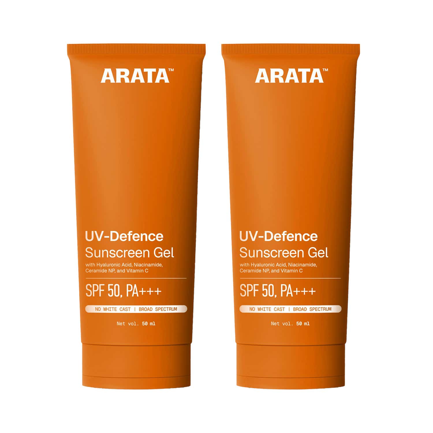 Arata | Arata UV Defence Sunscreen Gel  SPF 50+ & PA+++ (50 ml) Combo