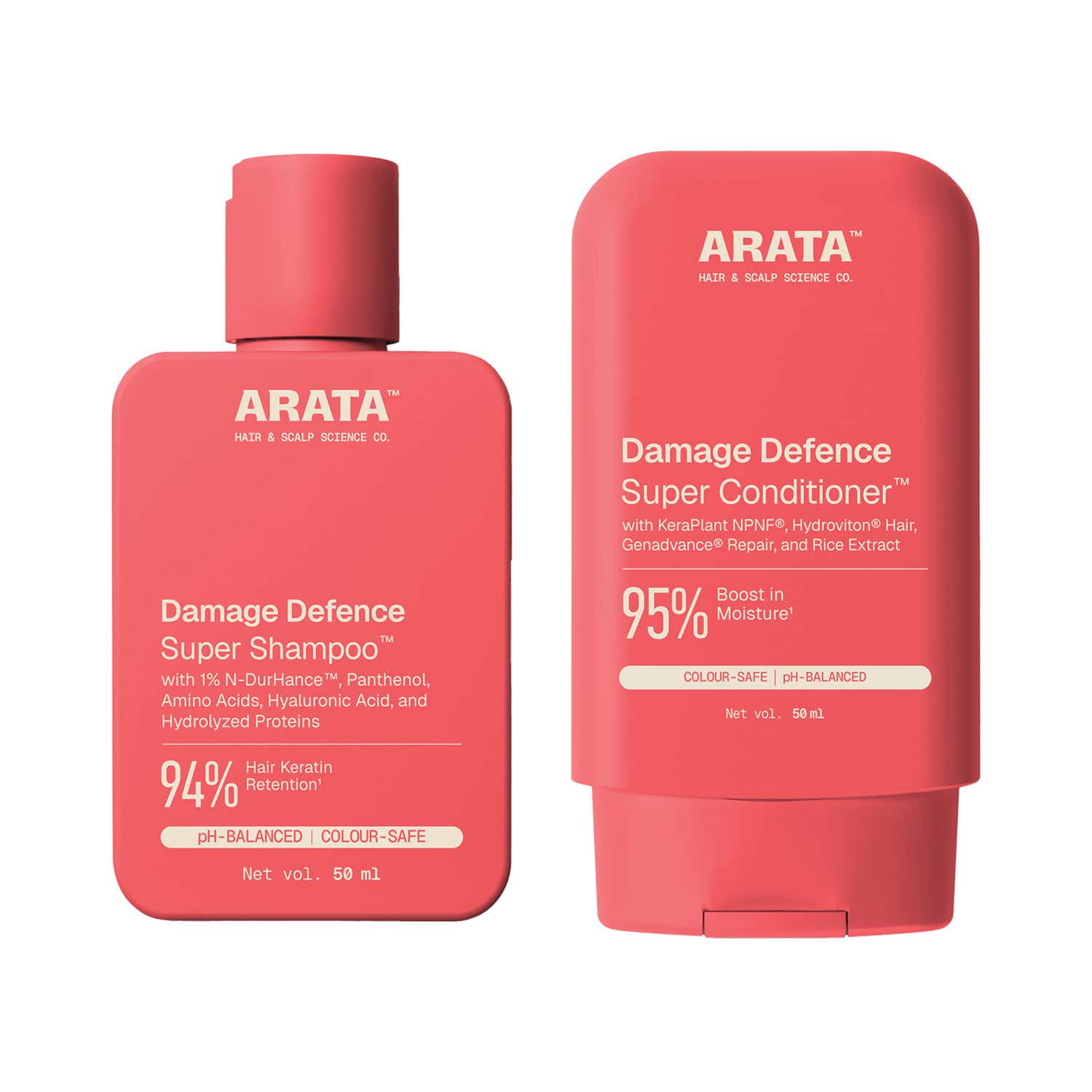 Arata | Arata Damage Defence Super Shampoo 50 ml & Damage Defence Super Conditioner 50 ml Combo