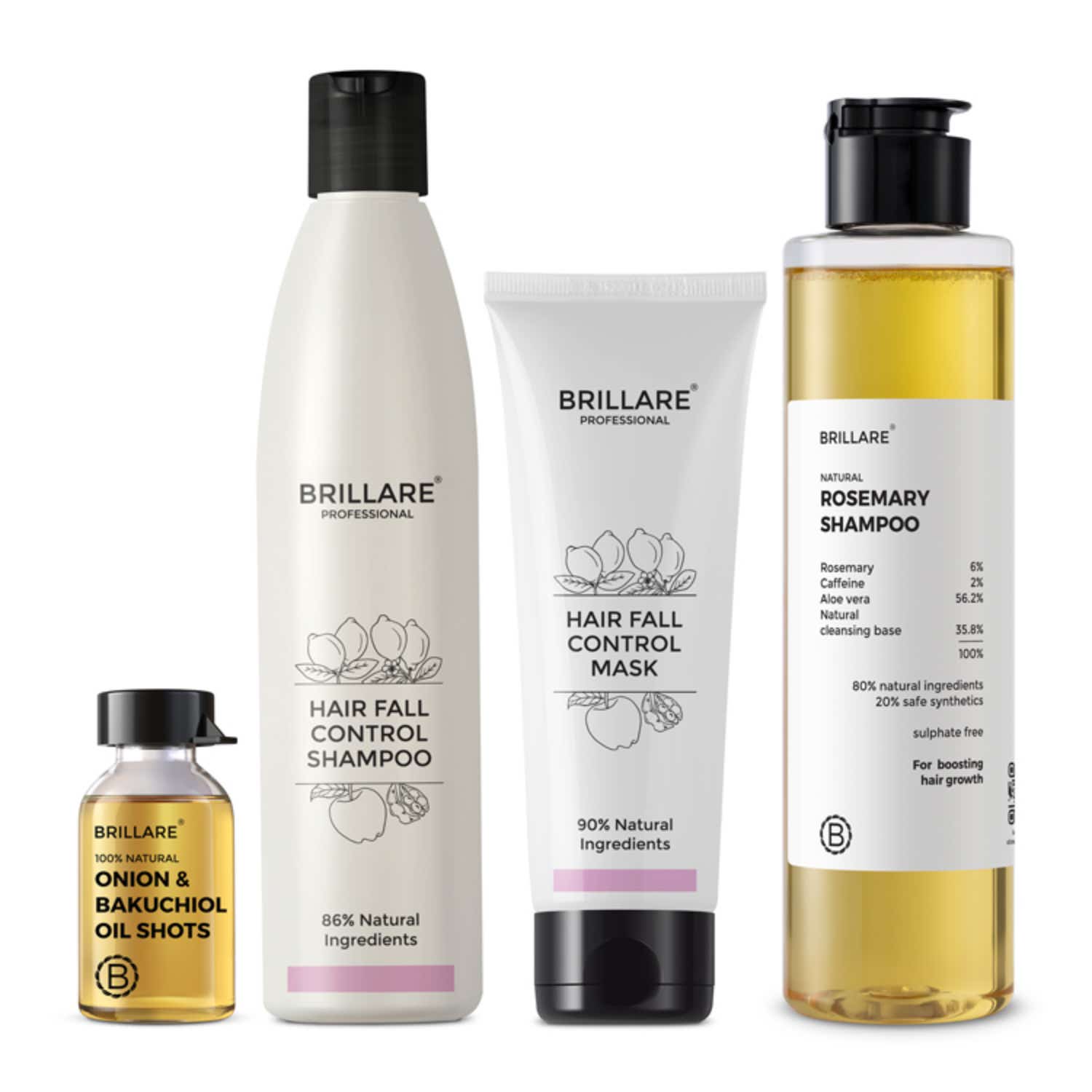 Brillare | Brillare Hair Fall control Hair Growth Kit with Rosemary Shampoo 200 ml Combo