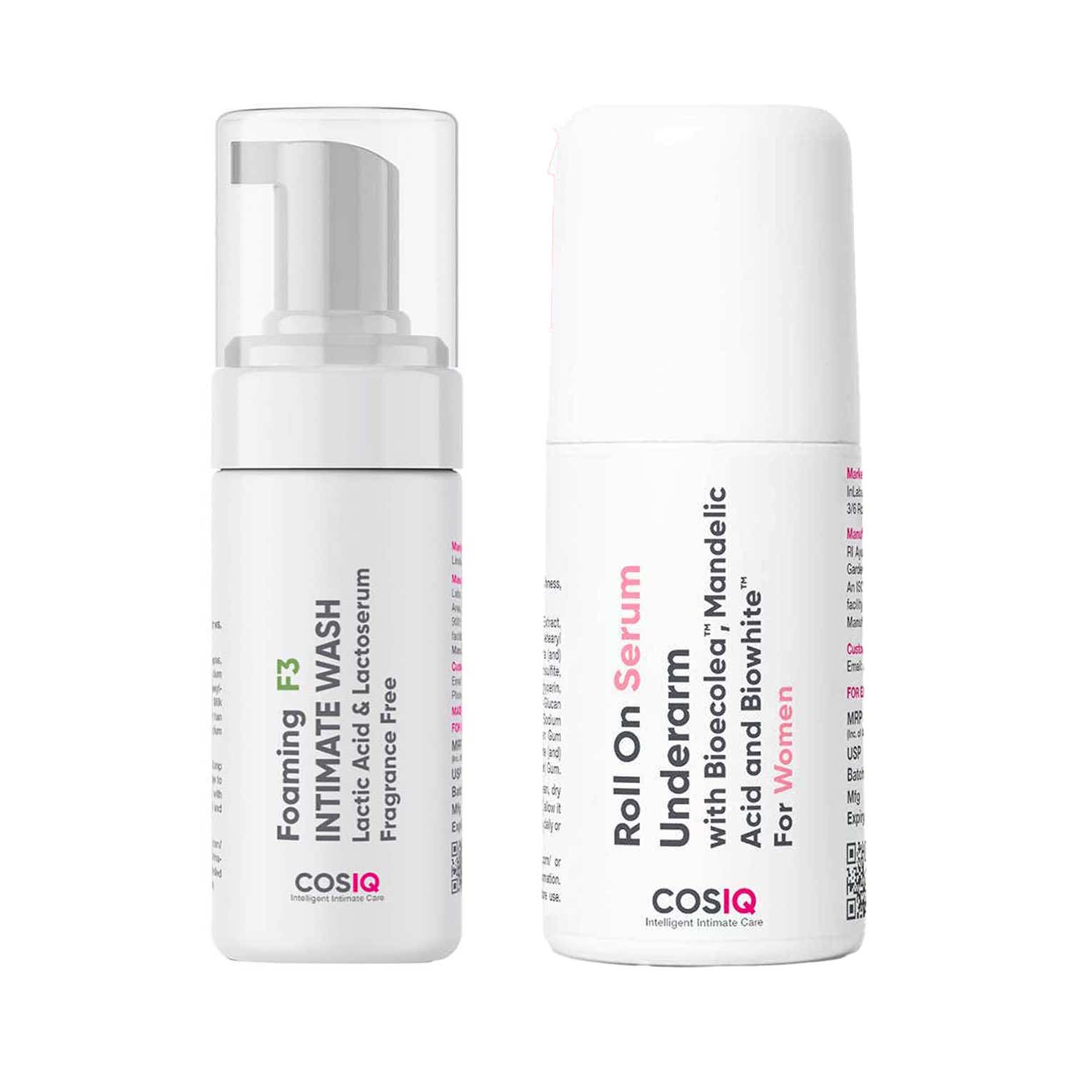 COS-IQ | COS-IQ F3 Brightening Intimate Wash + Brightening Underarm Serum for Women Combo