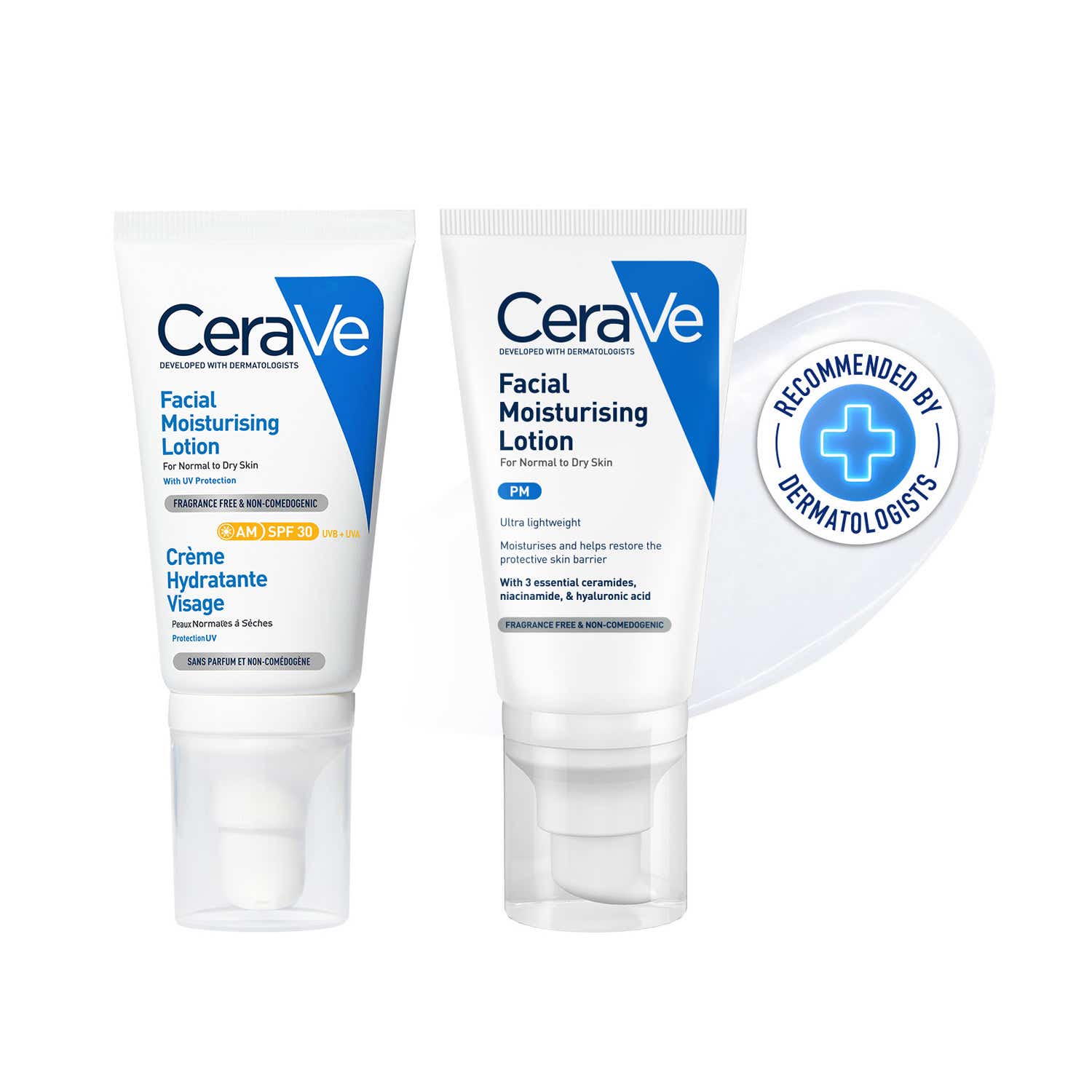CeraVe | CeraVe AM Moisturizing Lotion with SPF 30 & Night Cream - Day & Night Moisturizer Combo