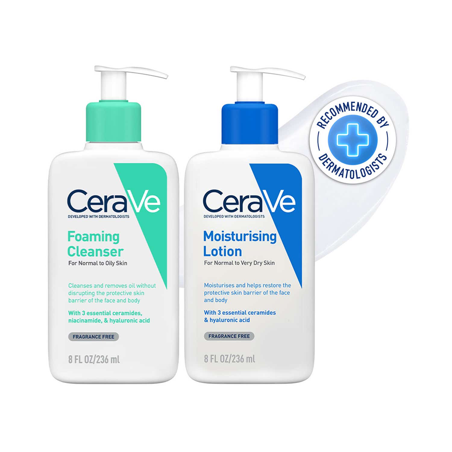 CeraVe | CeraVe Facewash & Moisturizing Lotion with Ceramides- Skincare Routine for Normal to Oily Skin Combo