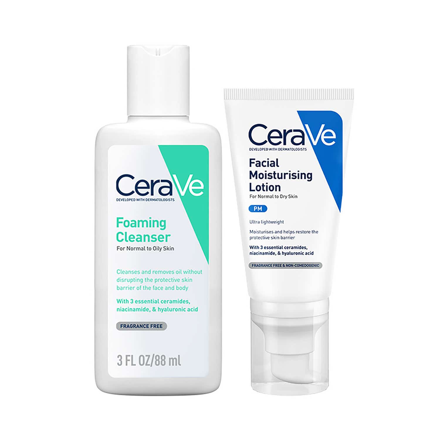 CeraVe | CeraVe Facewash & PM Moisturizer with Ceramides - Evening Routine for Oily Skin Combo
