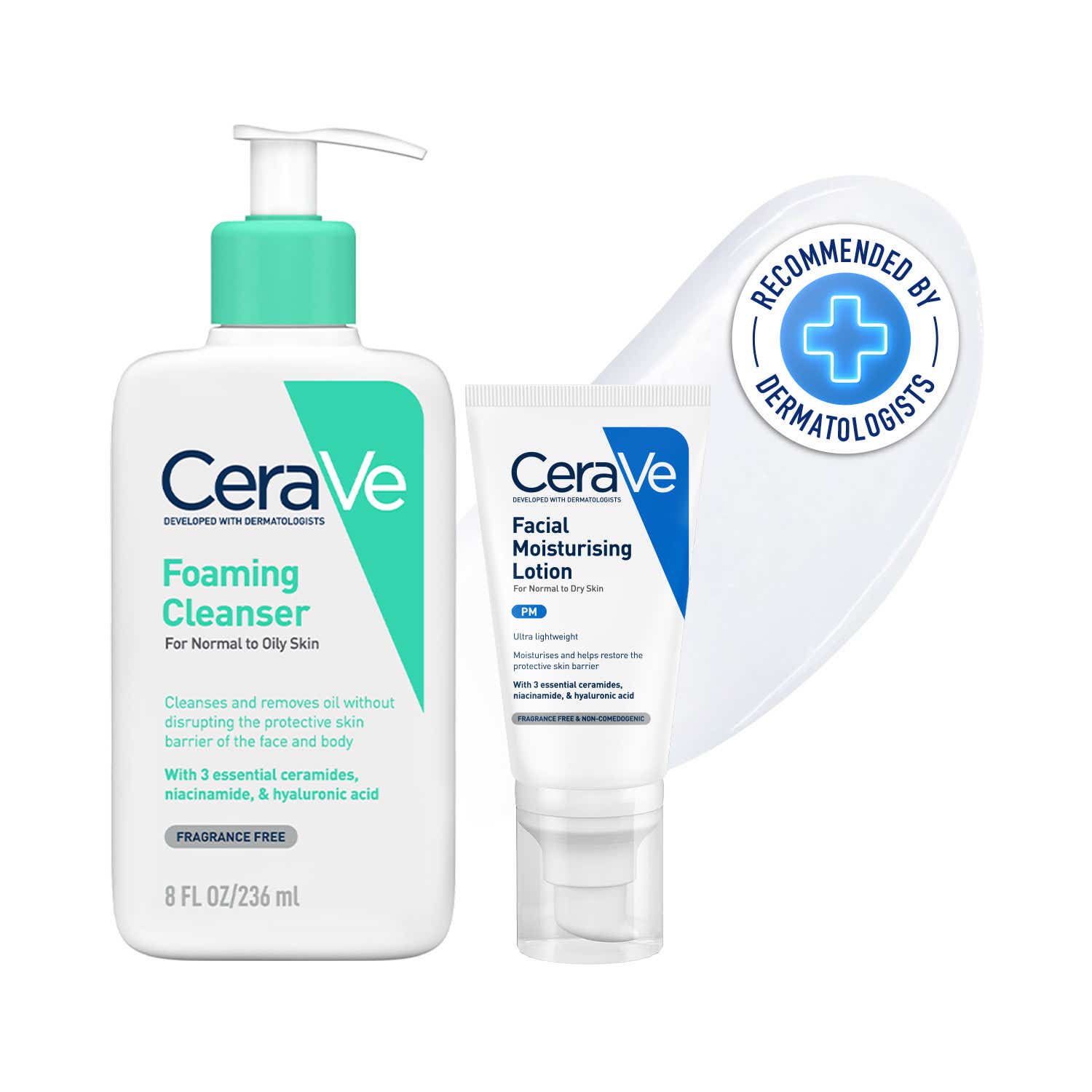 CeraVe | CeraVe Facewash & PM Moisturizer with Ceramides - Evening Routine for Oily Skin Combo