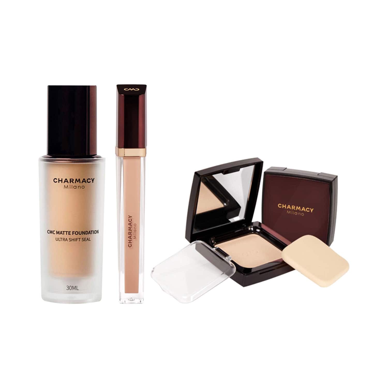 Charmacy Milano | Charmacy Milano Foundation 02, Concealer 01 & HD Compact 01 Combo