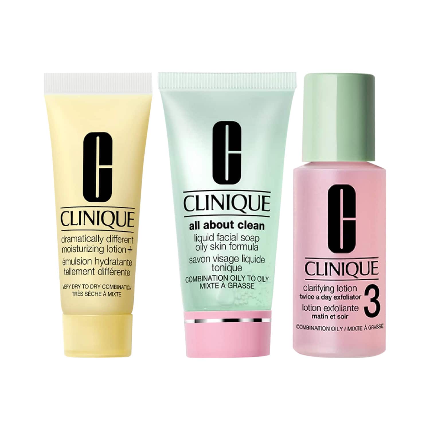 CLINIQUE | Clinique 3-Step Daily Skincare Essentials Combo for Dry to Combination Skin