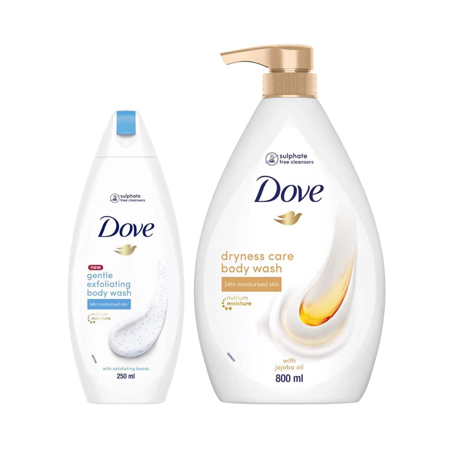 Dove | Dove Summer Body Wash Value Pack - Gentle Exfoliating & Dryness Care Combo