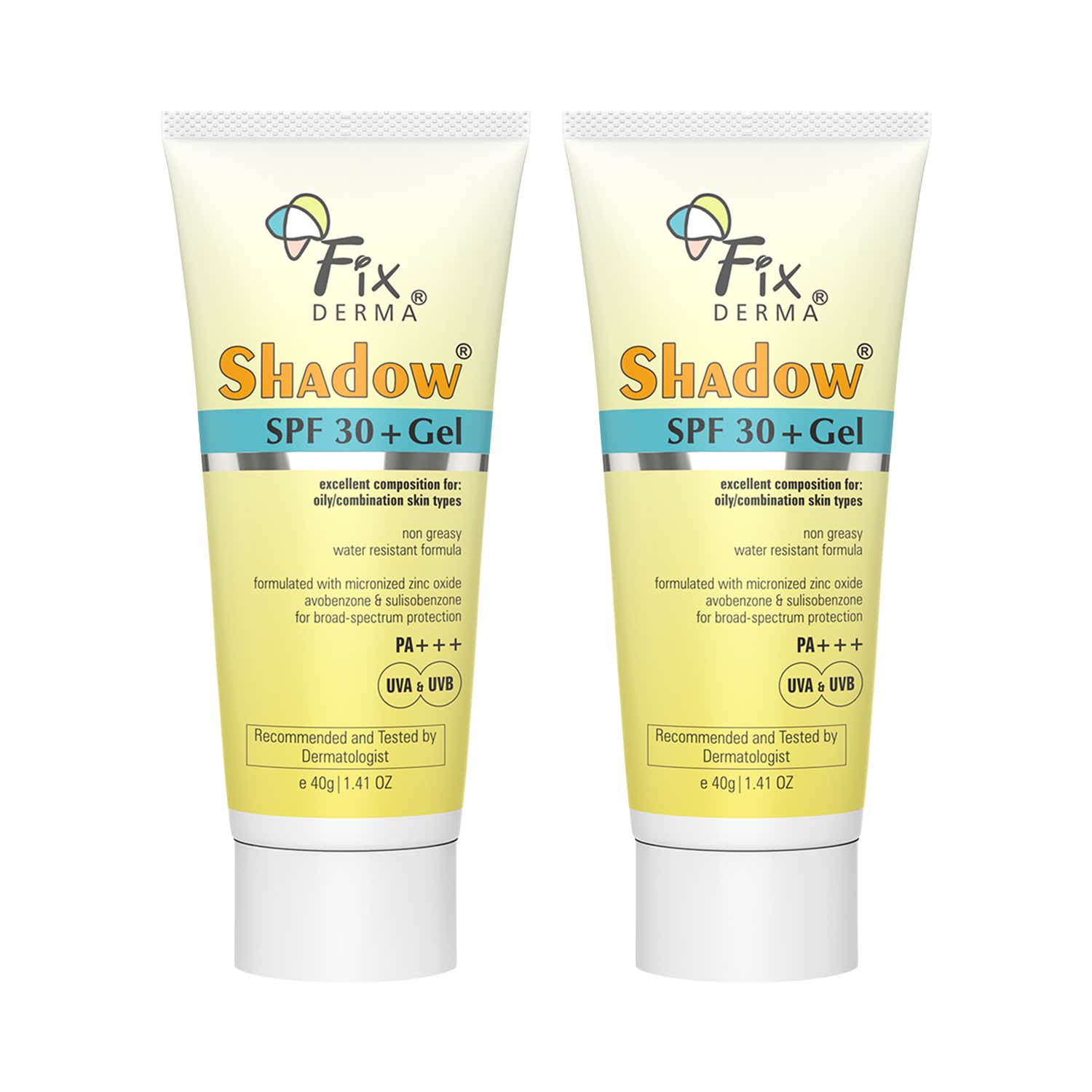 Fixderma | Fixderma Shadow Sunscreen SPF 30+ Gel PA+++For Acne-Prone, Combination Skin SPF 30 40gm (Pack of 2)