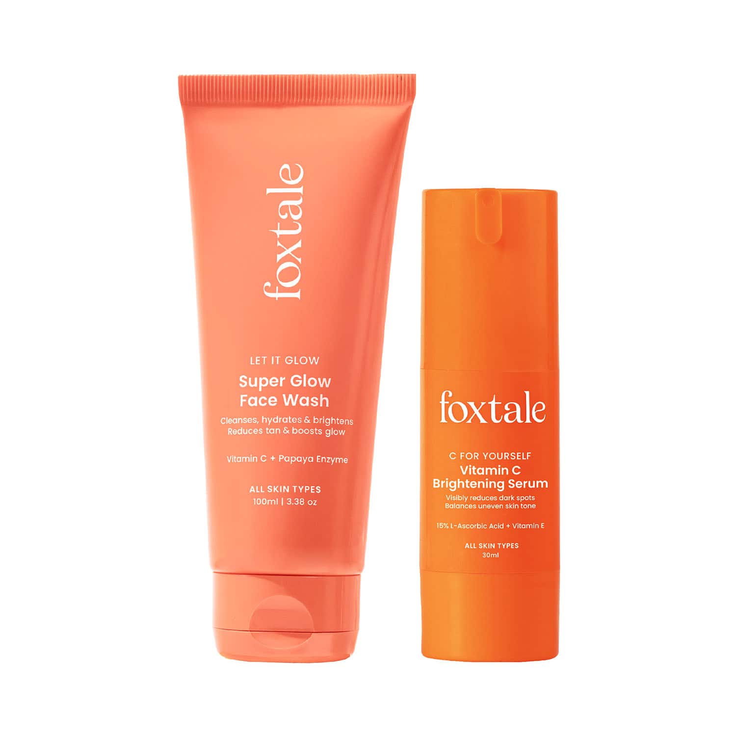 Foxtale | Foxtale Glow & Go Duo Brightening Face Wash + Vitamin C Serum Combo