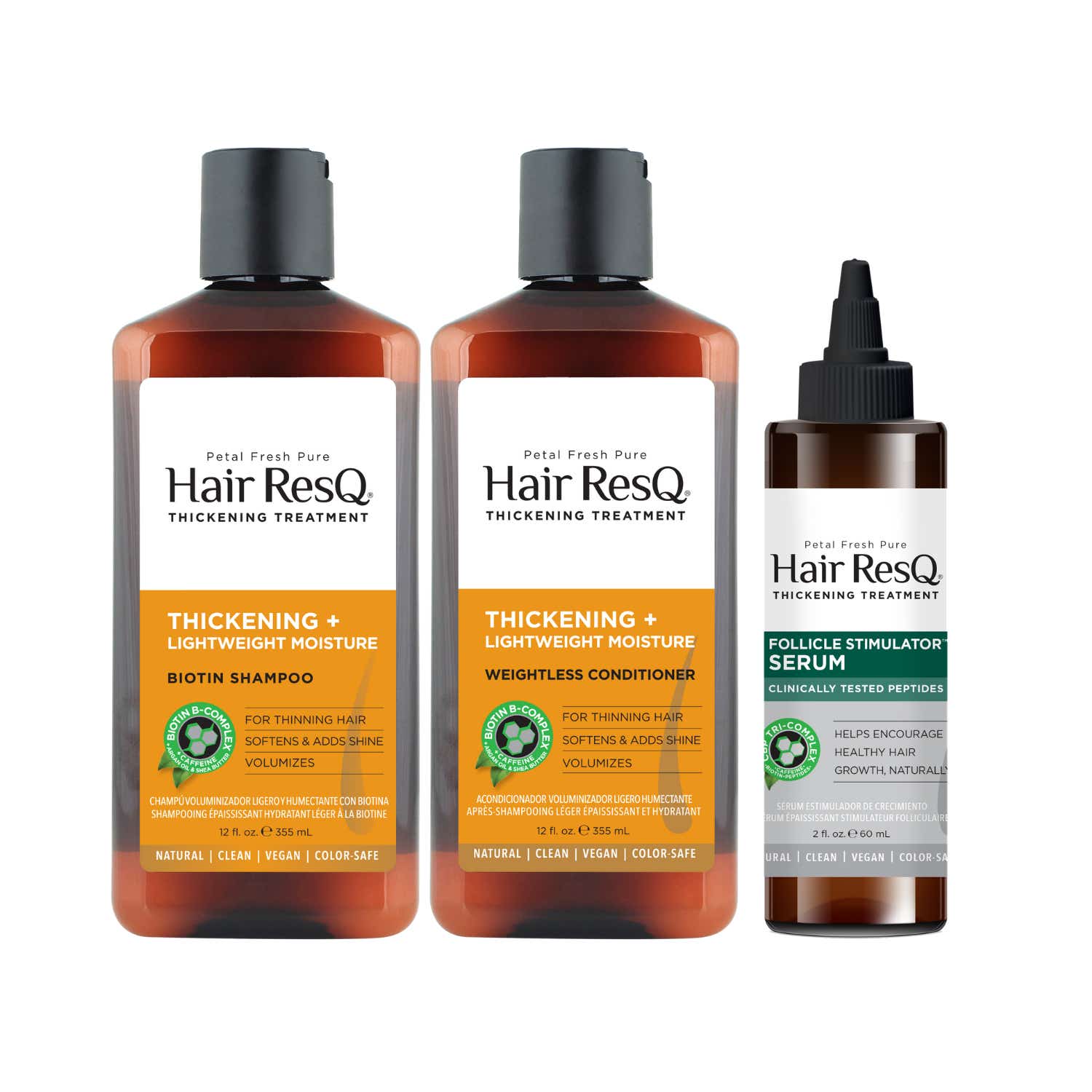 Hair ResQ | Hair Resq Thickening Dry Hair Thickening Shampoo, Conditioner & Hair Serum Combo