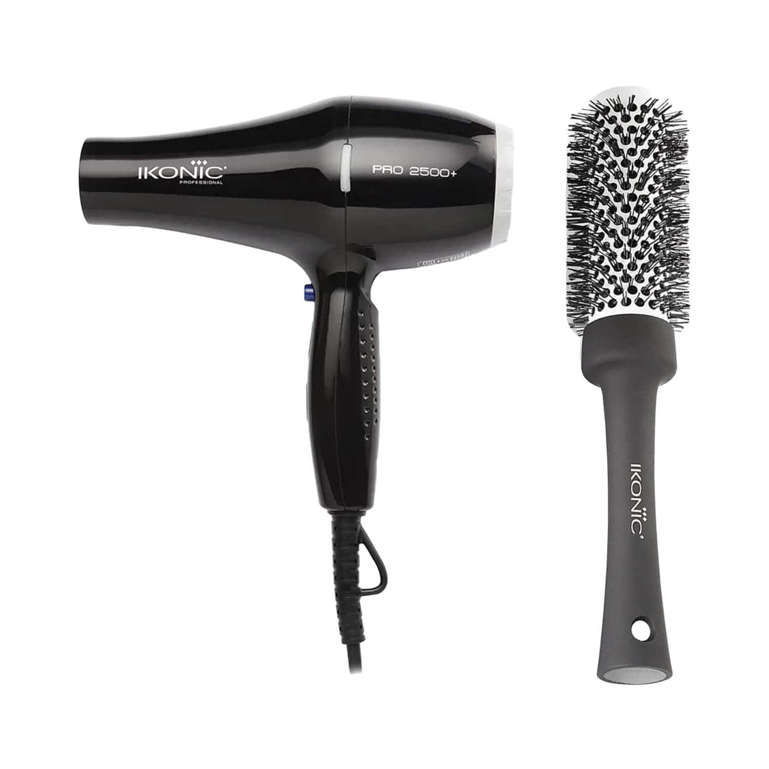 Ikonic Professional | Ikonic Professional 2500+ Pro Black Hair Dryer and BDB 32 Blow Dry Brush Combo
