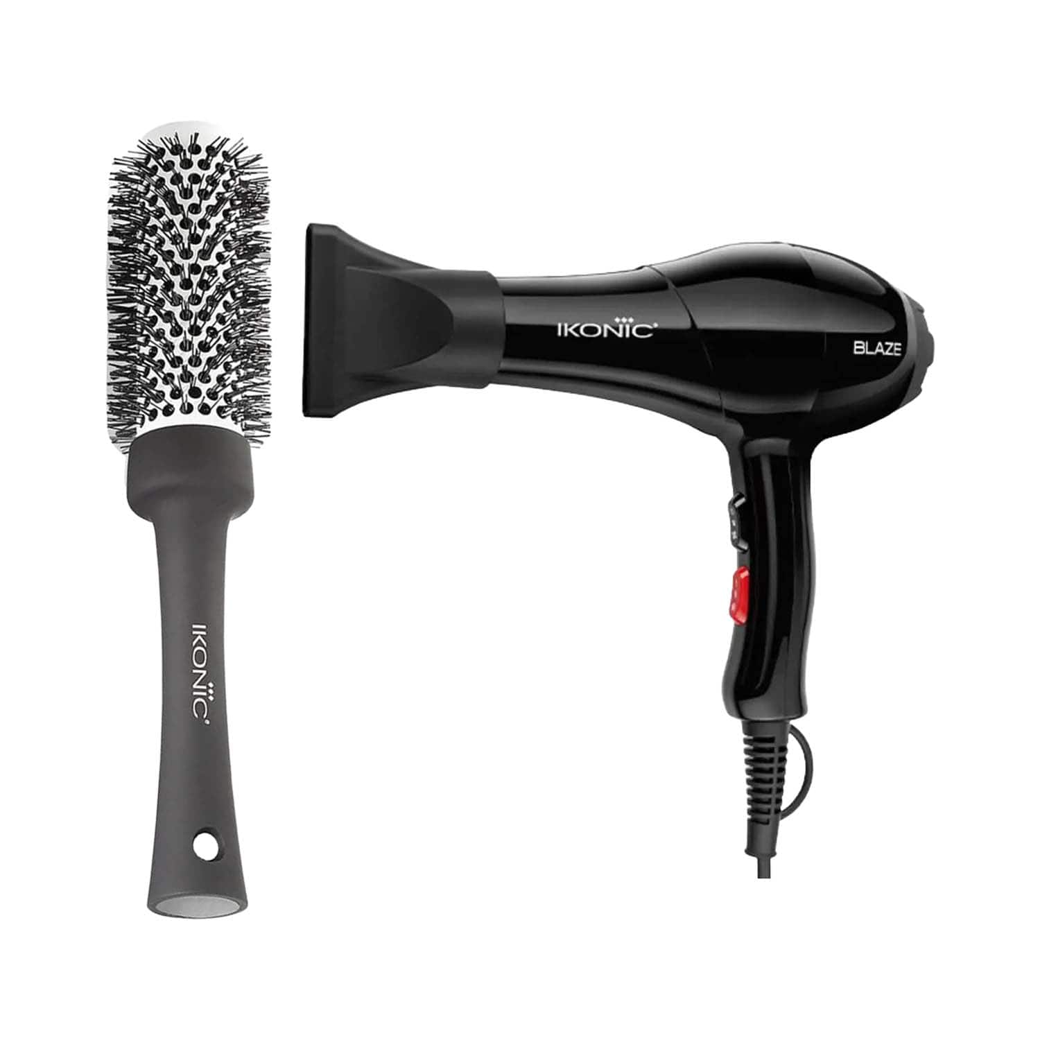 Ikonic Professional | Ikonic Professional Blaze Black Hair Dryer and BDB 43 Blow Dry Brush Combo
