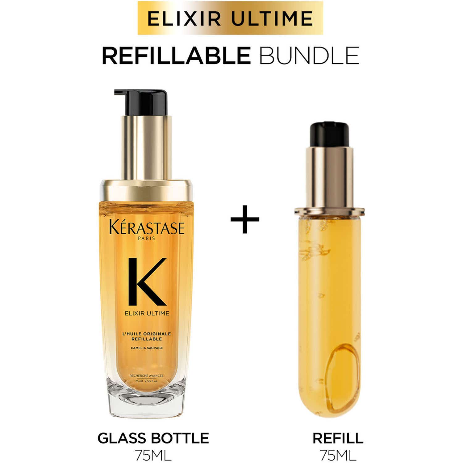 KERASTASE | Kerastase Elixir Ultime Hair Oil-In-Serum Refillable + Oil-In-Serum Refill Combo