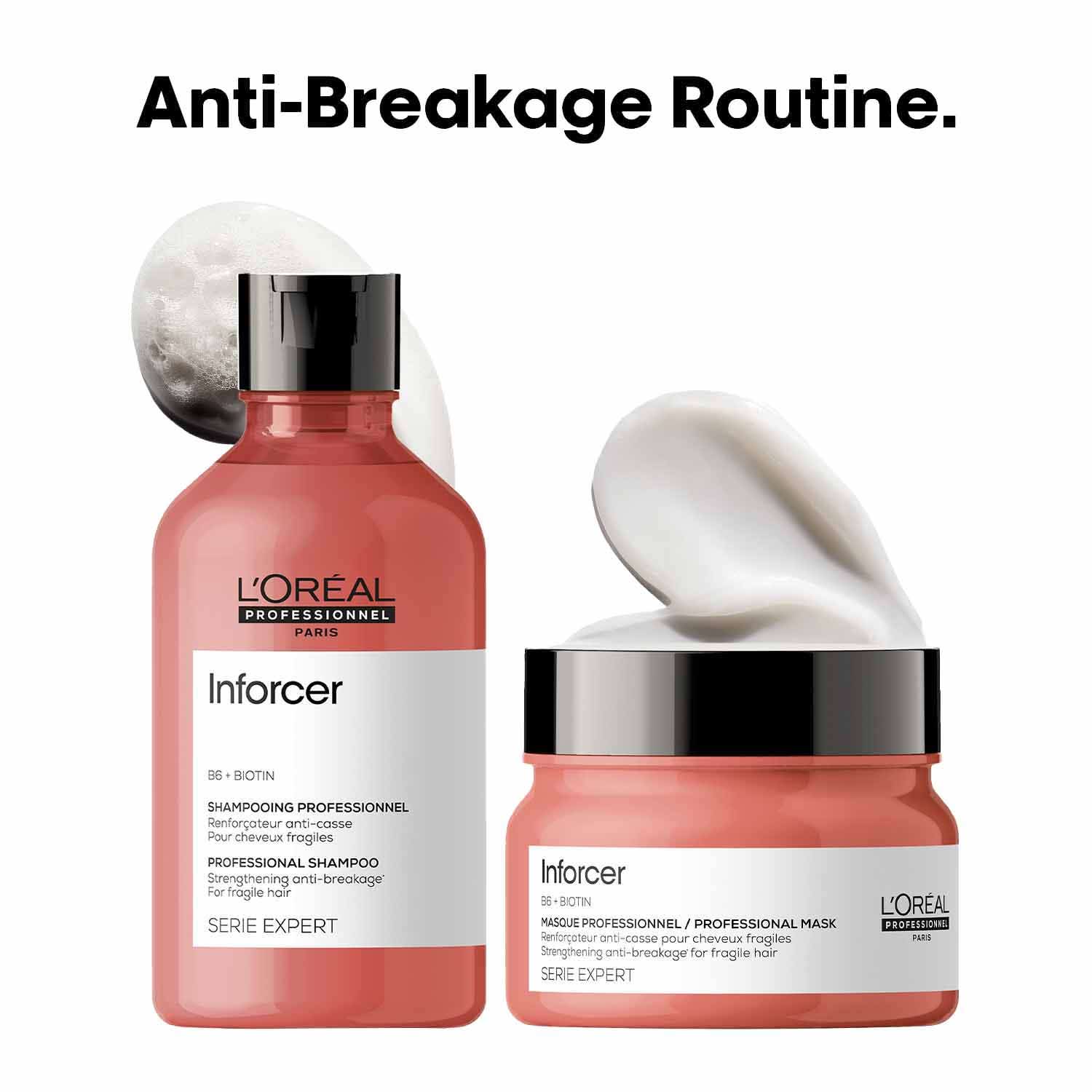 L'OREAL PROFESSIONNEL | L'OREAL PROFESSIONNEL Inforcer Strengthening Shampoo(300 ml) & Hair Mask (250 g) Combo