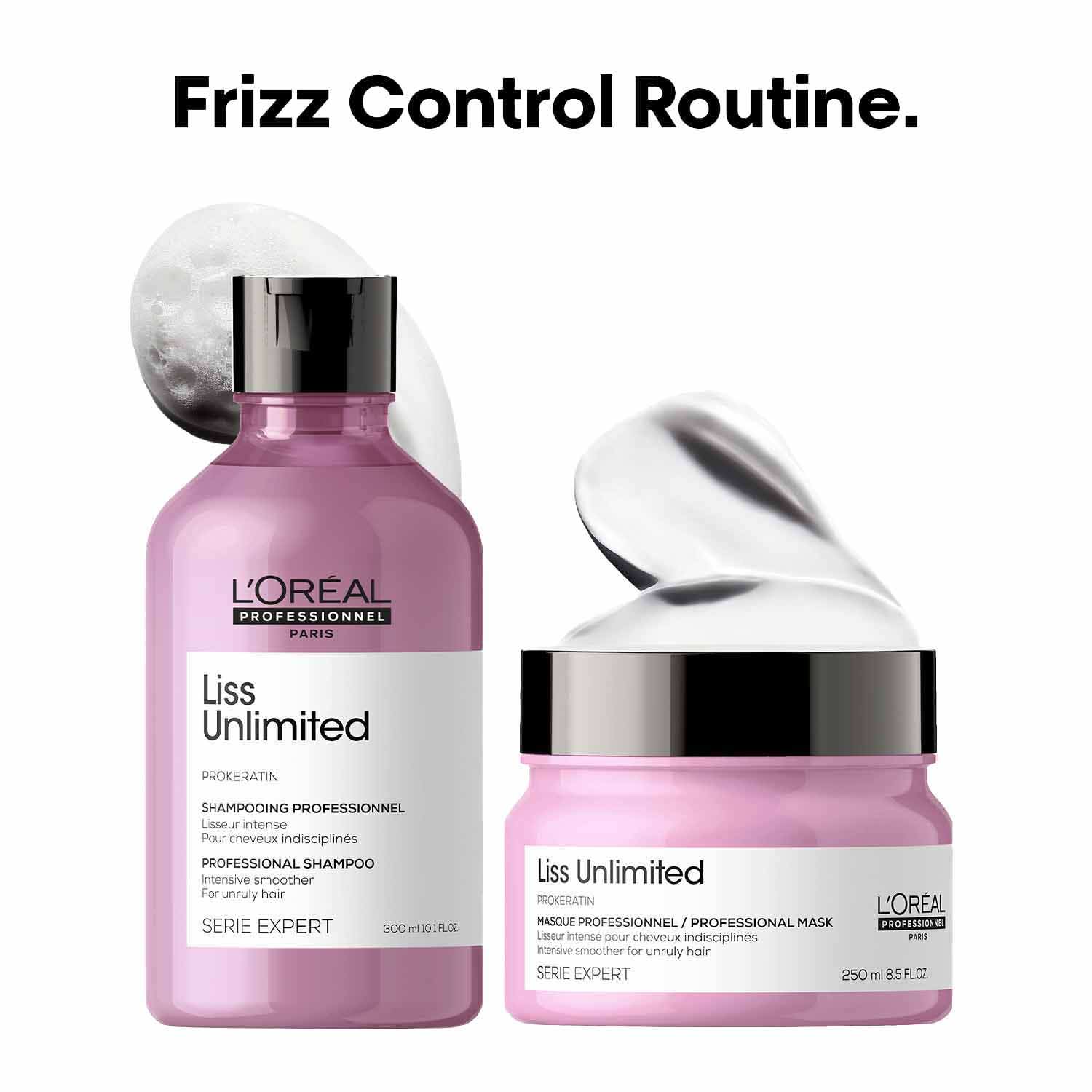 L'OREAL PROFESSIONNEL | L'OREAL PROFESSIONNEL Liss Unlimited Shampoo (300 ml), Hair Mask (250 g) Combo For Frizzy Hair