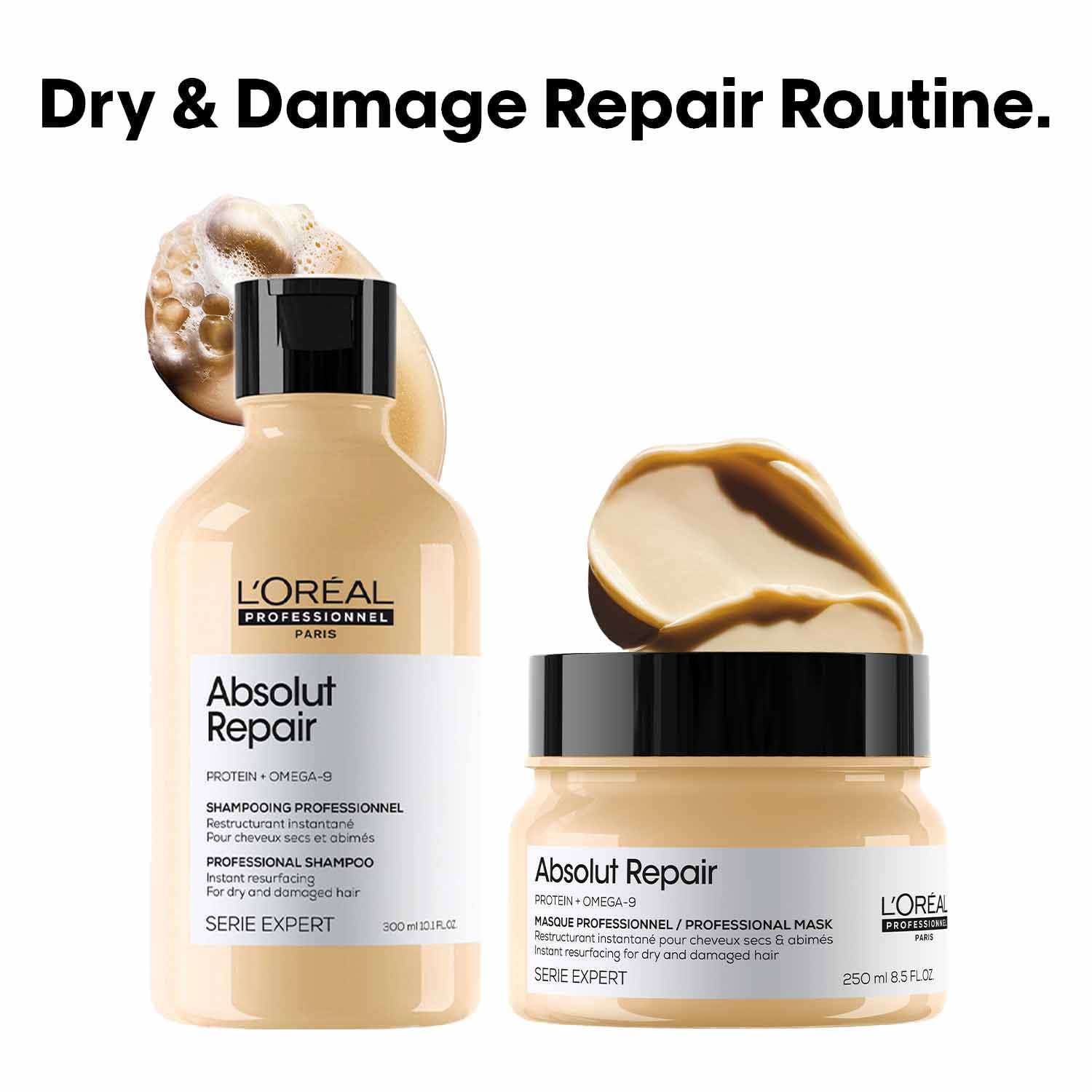 L'OREAL PROFESSIONNEL | L'Oreal Professionnel Absolut Repair Shampoo (300 ml) Hair Mask (250 g) Combo For Damaged Hair