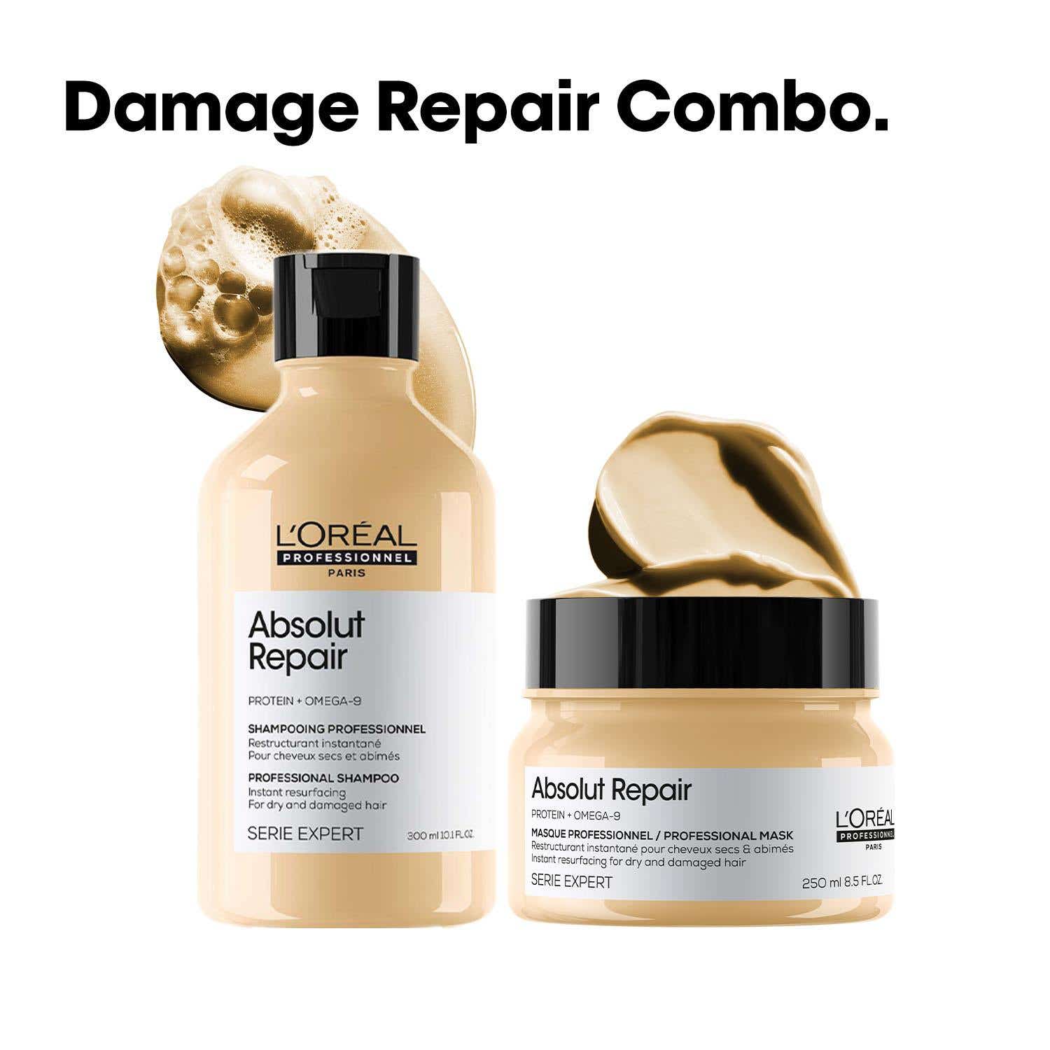 L'OREAL PROFESSIONNEL | L'Oreal Professionnel Absolut Repair Shampoo (300 ml) Hair Mask (250 g) Combo For Damaged Hair