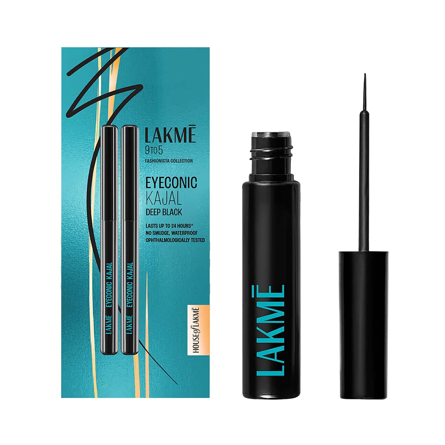 Lakme | Lakme Eye Liner Essentials Bundle - 9 to 5 Eyeconic Liquid Eyeliner + Kajal Twin Pack (2 Pcs)