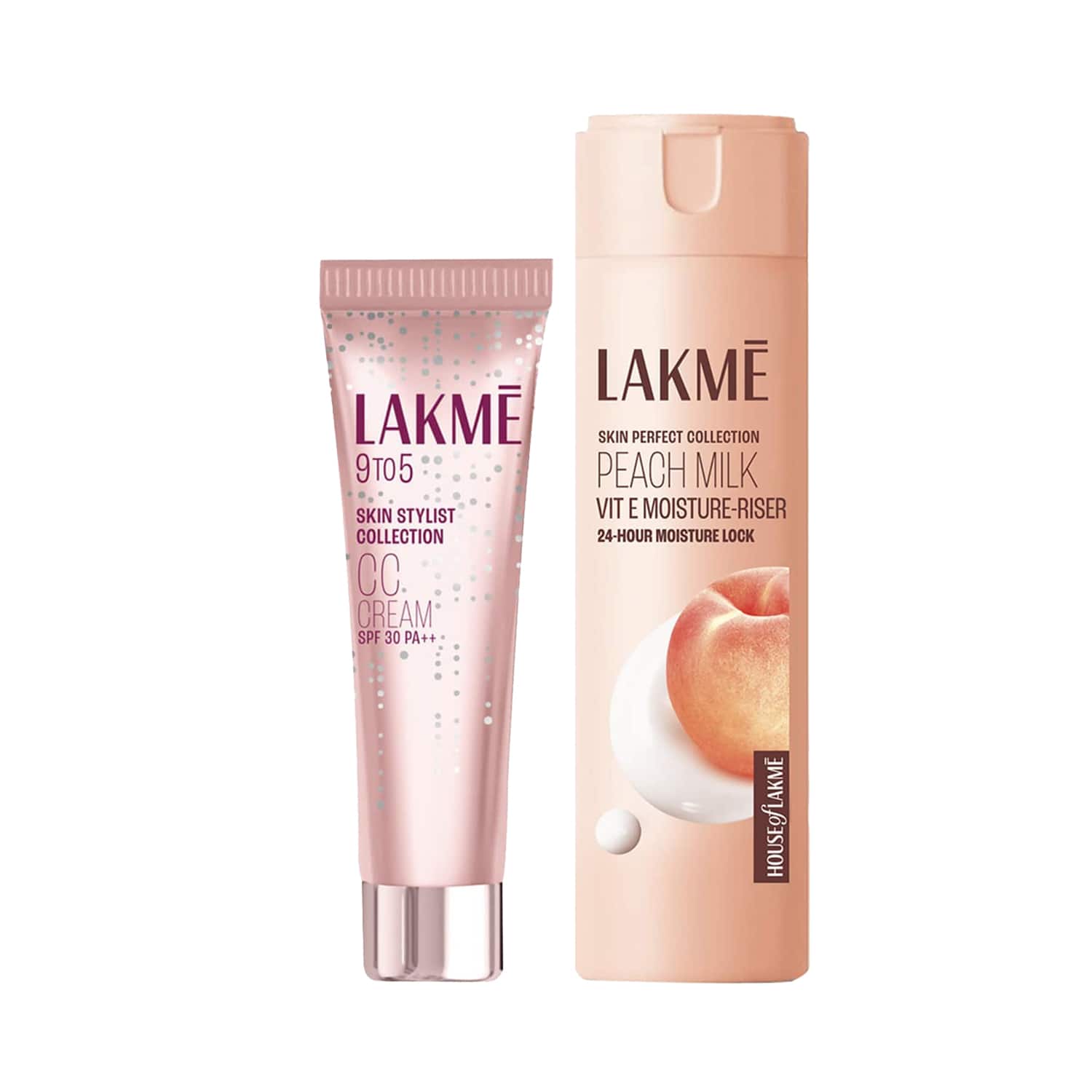Lakme | Lakme Complete Face Kit - Non-Sticky Peach Milk Moisturizer + 9 to 5 Bronze Complexion Care