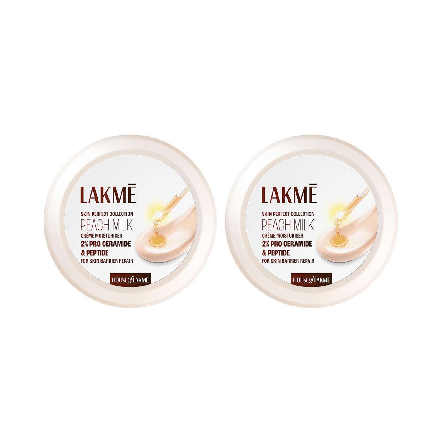 Lakme | Lakme Peach Creme Moisturiser, Ceramide & Peptide 200 g Combo Of 2