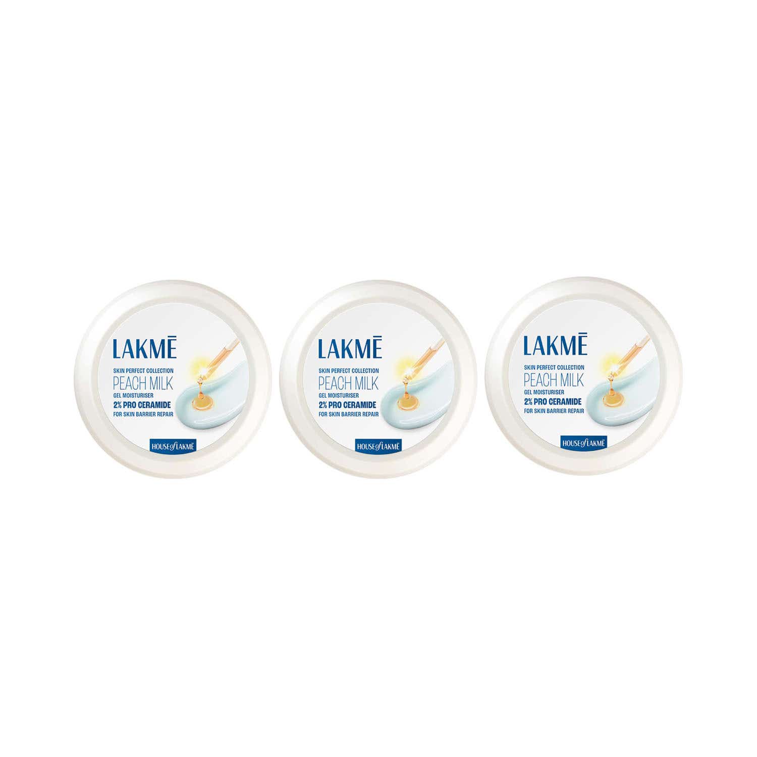 Lakme | Lakme Peach Gel Creme 2% Pro Ceramide, Barrier Repair And Glowing Skin 200 g Combo Of 3