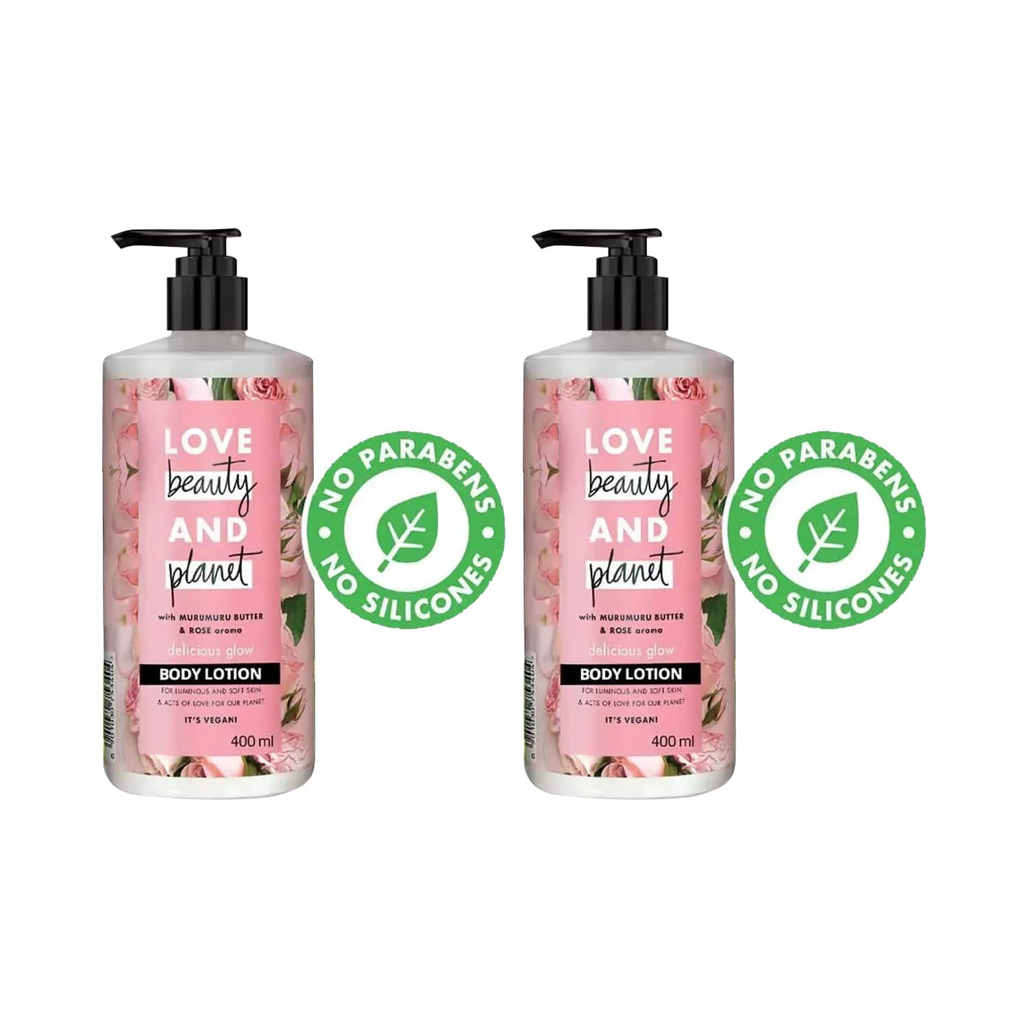 LOVE beauty AND planet | LOVE beauty AND planet Skin Moisturising Murumuru Butter & Rose Body Lotion Pack of 2 Combo