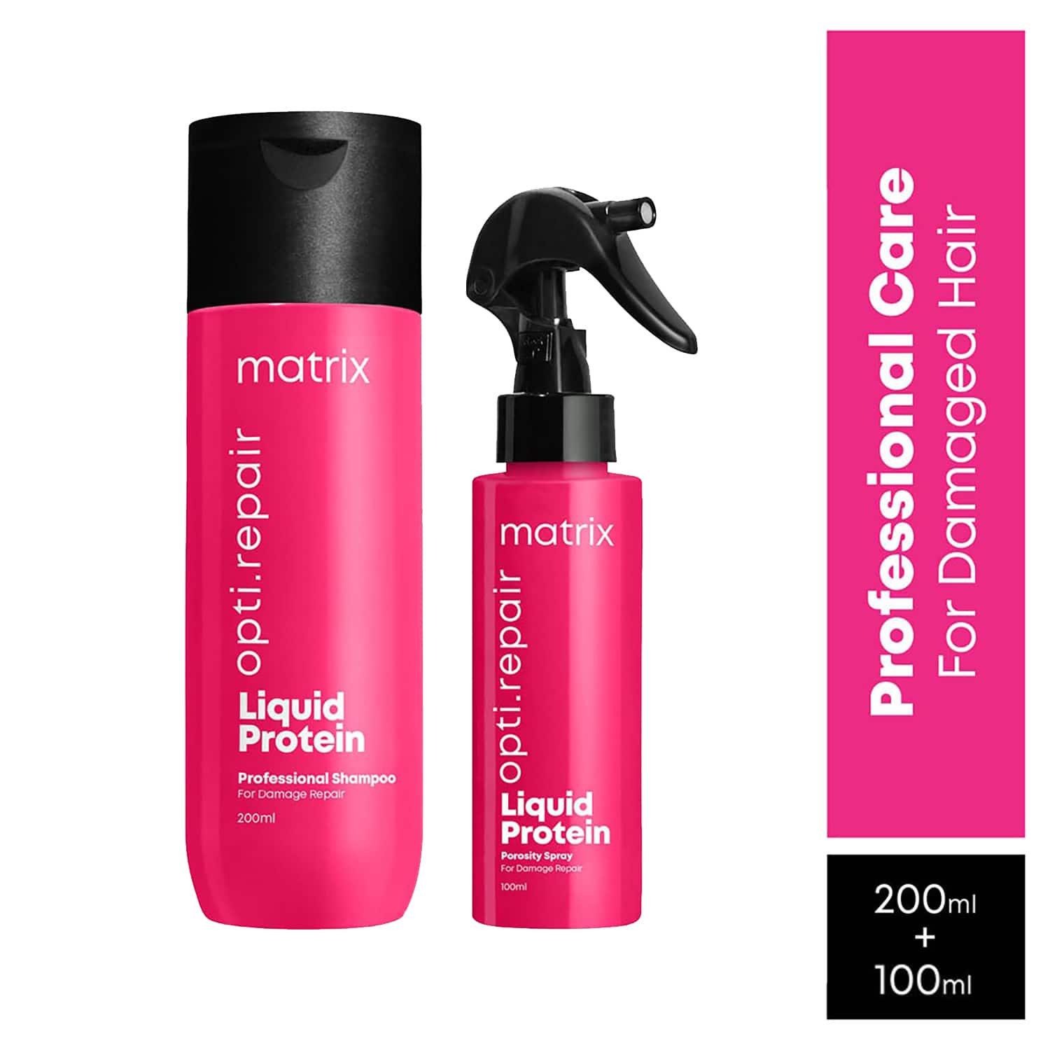 Matrix | Matrix Opti.Repair Professional Liquid Protein Shampoo+Porosity Spray combo (200 ml+100 ml)