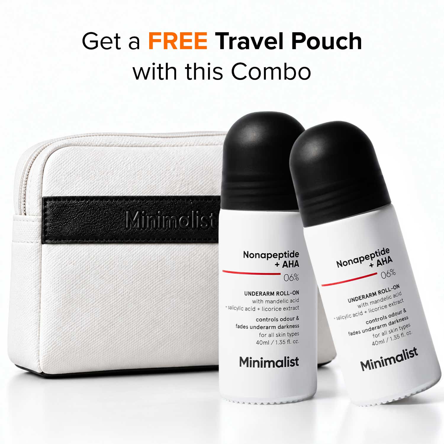 Minimalist | Minimalist Nonapeptide + AHA 06% Underarm Roll-On (40 ml) - Combo of 2