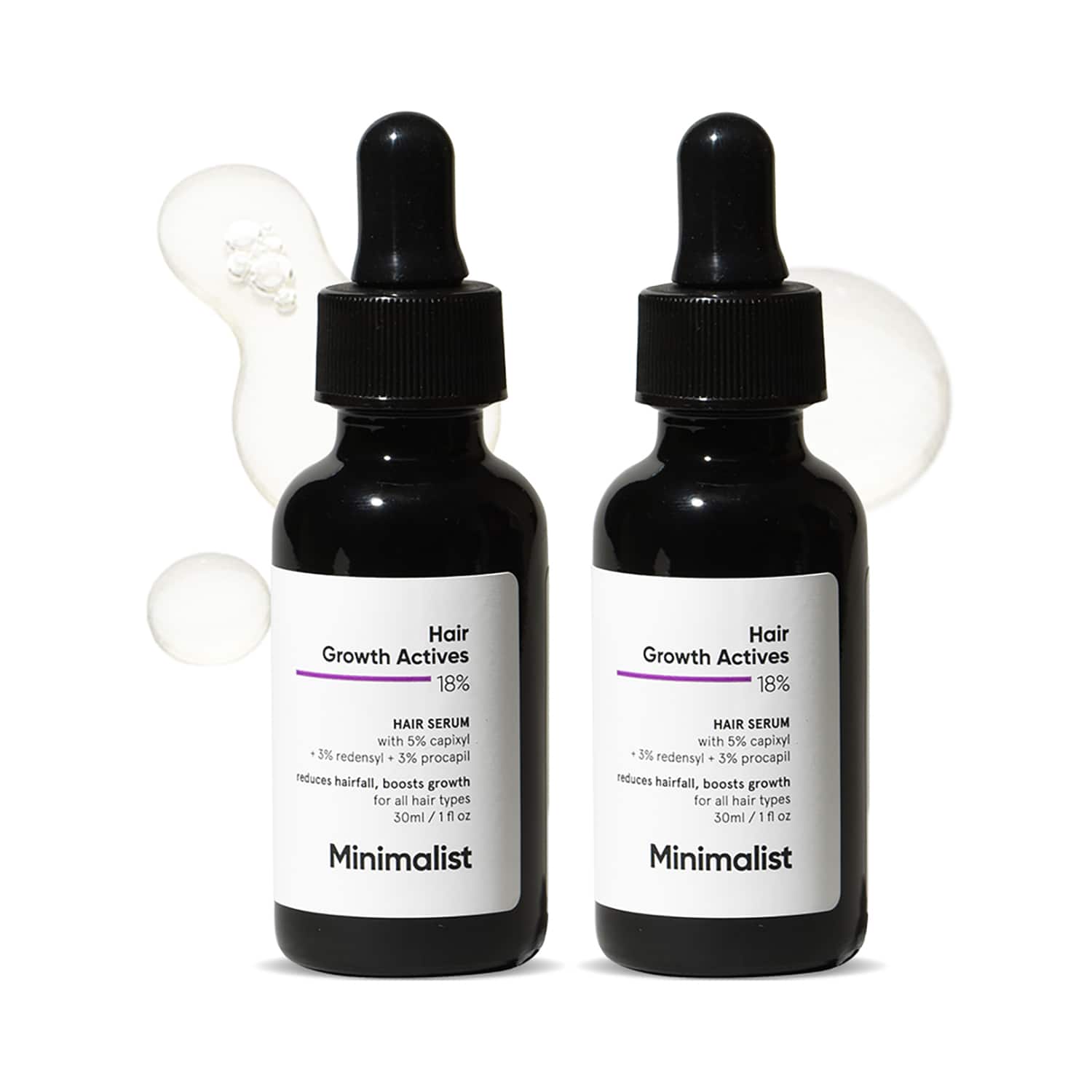 Minimalist | Minimalist Hair Growth Actives 18 % Hair Serum (30 ml) Combo pack of 2
