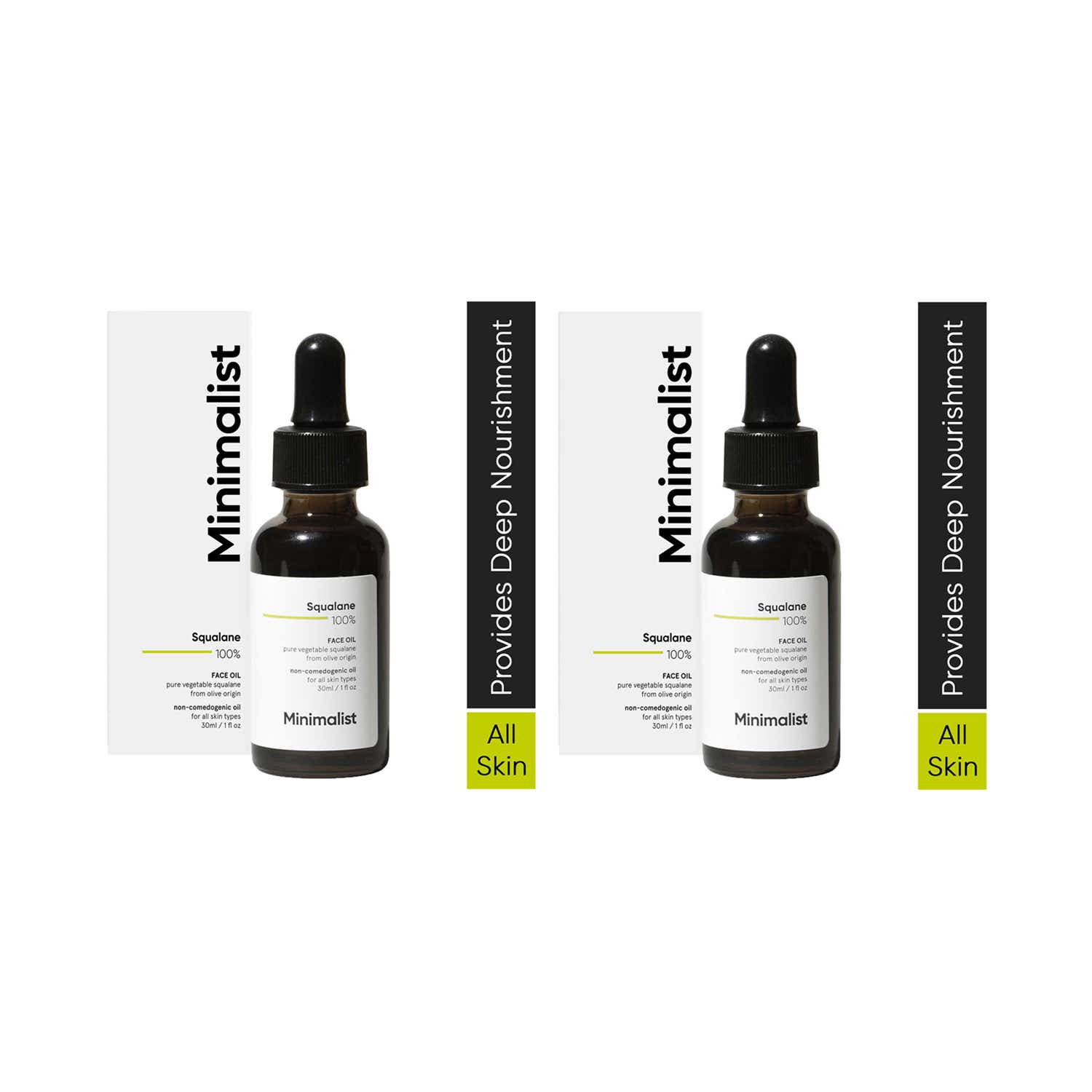 Minimalist | Minimalist 100%Squalane Face Oil Plant Derived all skin Moisturize & Reduce Fine Line 30ml Combo of 2