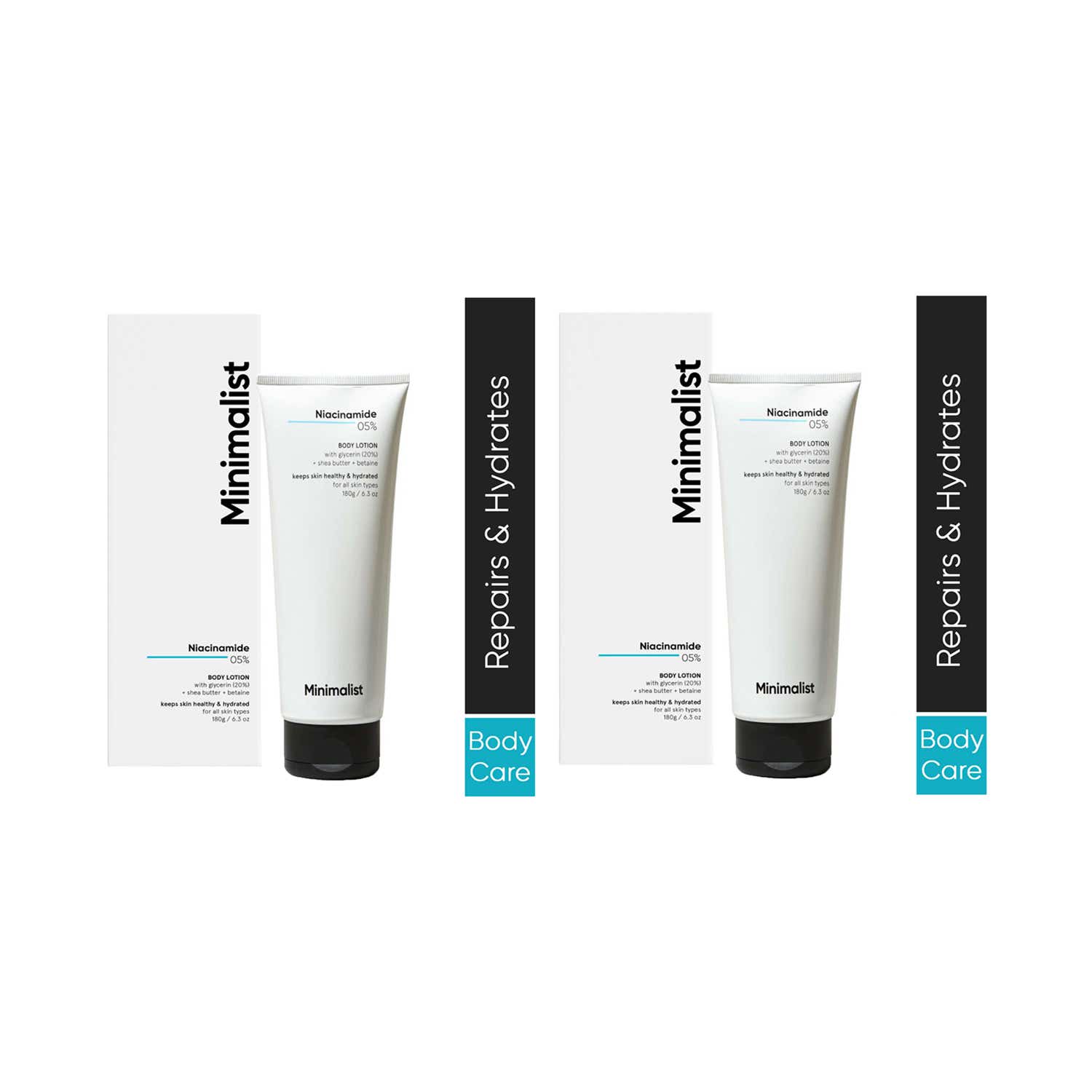 Minimalist | Minimalist Niacinamide 5% Body Lotion With Shea Butter Glycerine & Betaine (180 g) - Combo of 2