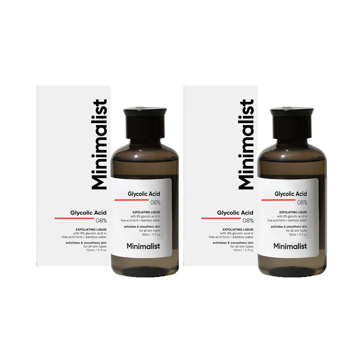 Minimalist | Minimalist 8% Glycolic Acid Toner For Glowing Skin for Body Face Underarms Scalp (150ml) Combo of 2