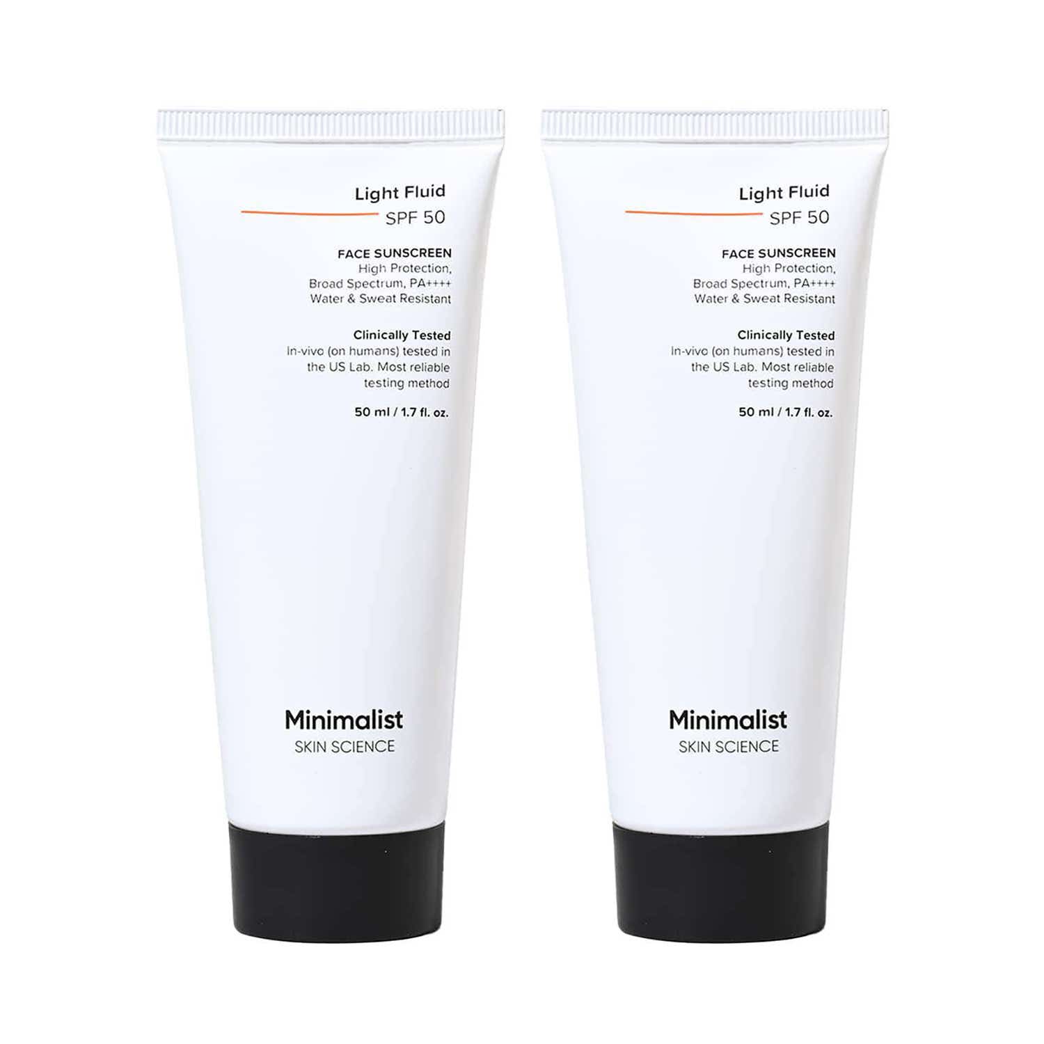 Minimalist | Minimalist Light Fluid SPF 50 Face Sunscreen (50 ml) - Combo of 2