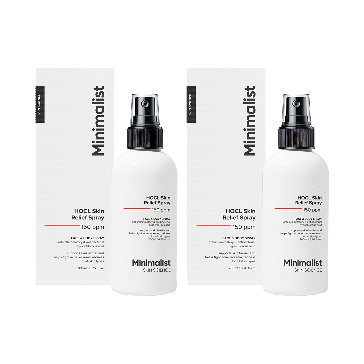 Minimalist | Minimalist HOCl Skin Relief Spray 150ppm (200 ml) - Combo of 2