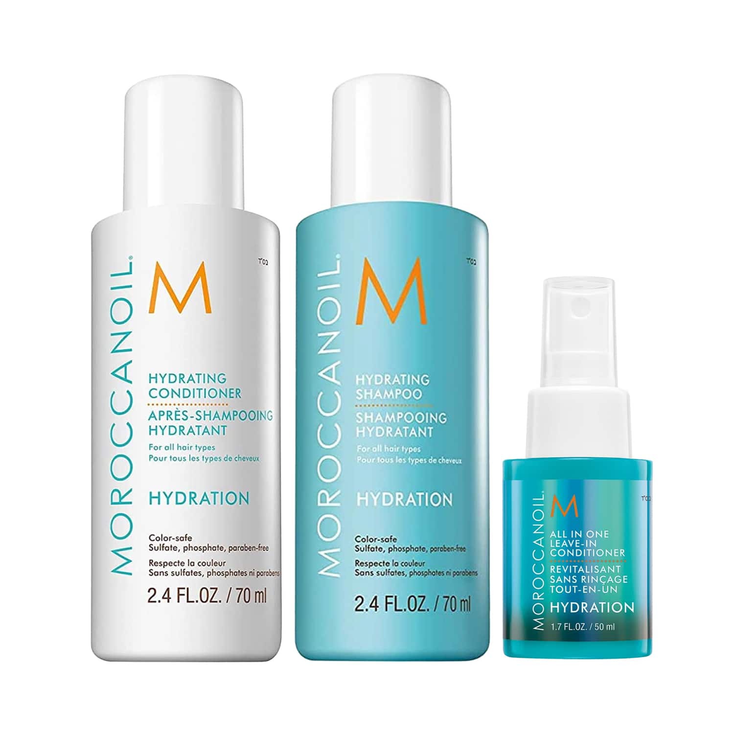 Moroccanoil | Moroccanoil Hydrating Conditioner, Shampoo and Leave In Conditioner Combo (2 x 70 ml + 50 ml)