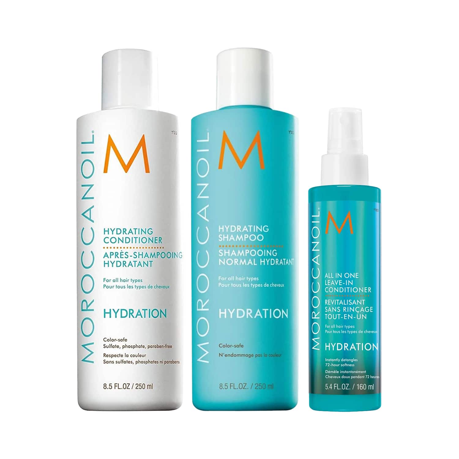 Moroccanoil | Moroccanoil Hydrating Conditioner, Shampoo and Leave In Conditioner Combo (2 x 250 ml + 160 ml)