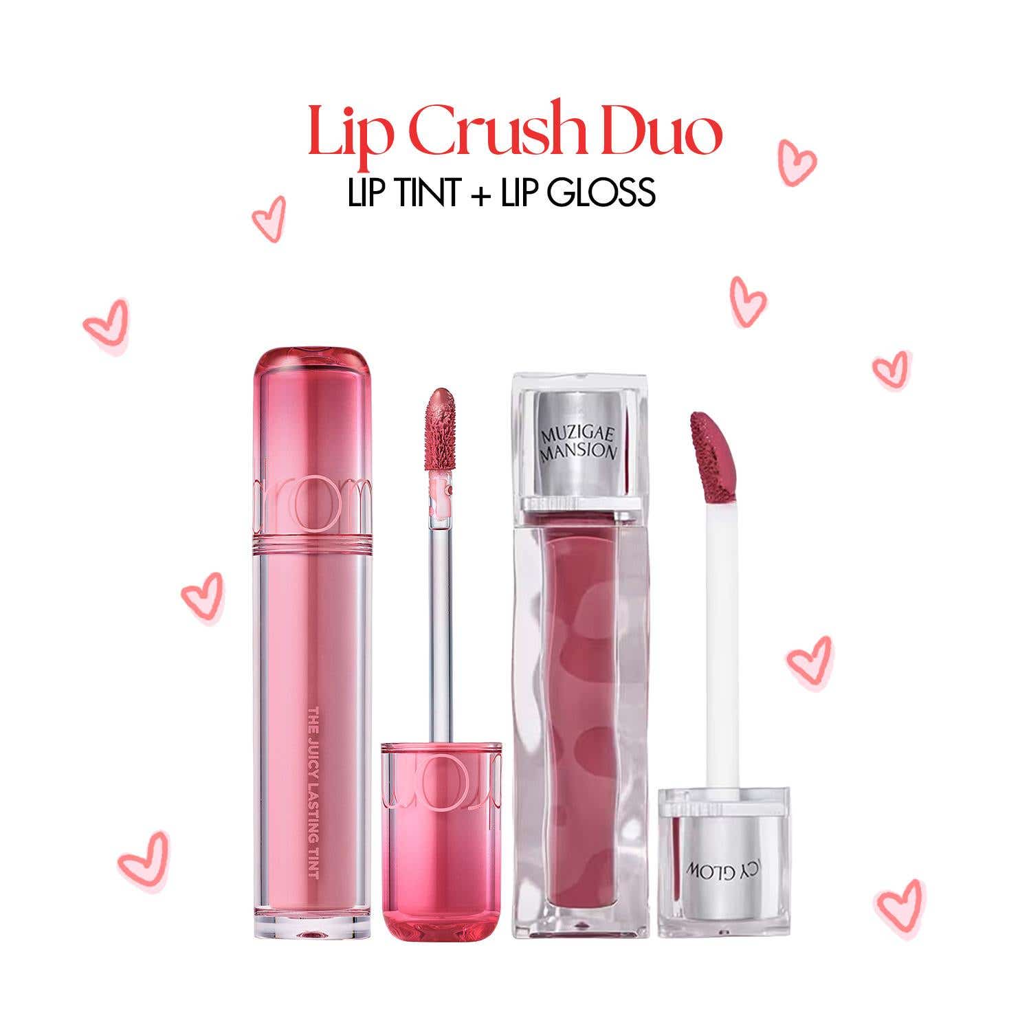 Rom&nd | Rom&nd Lip Crush Duo (Lip Tint + Lip Gloss) Valentines Day Special