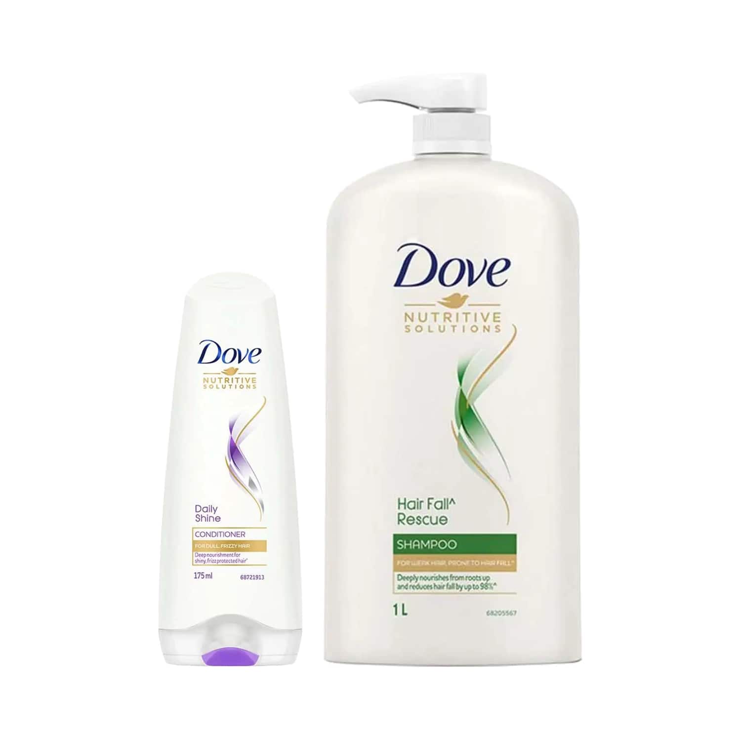 Dove | Dove Hair Fall Rescue Shampoo (1000 ml) + Daily Shine Conditioner (175 ml) Combo