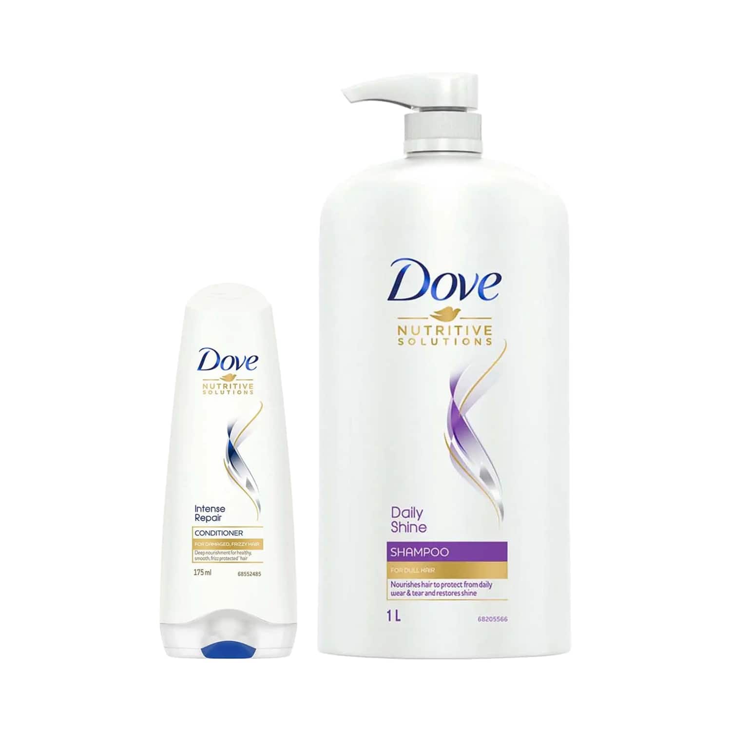 Dove | Dove Daily Shine Shampoo (1000 ml) + Intense Repair Conditioner (175 ml) Combo