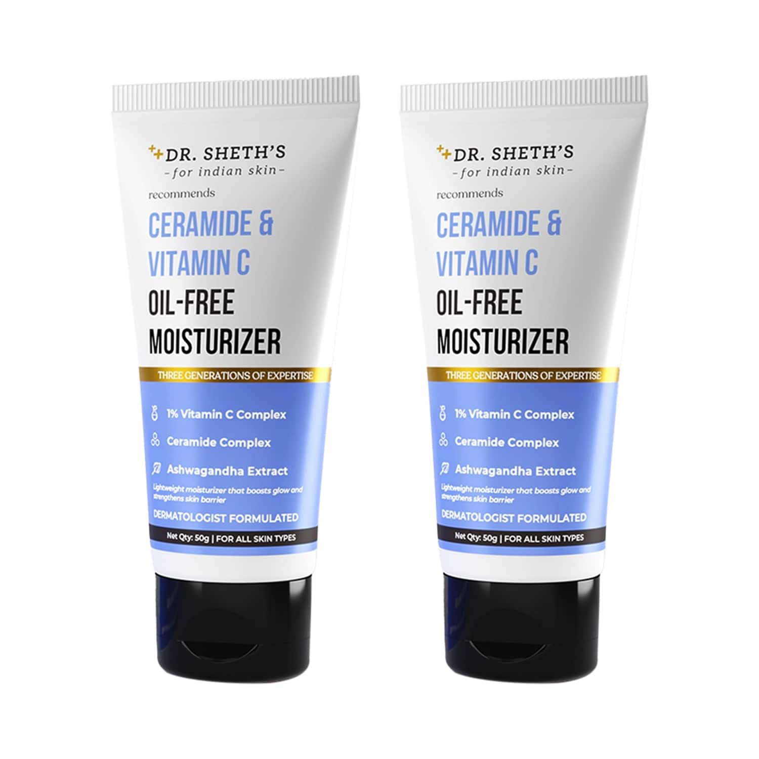 Dr. Sheth's | Dr. Sheth's Ceramide & Vitamin C Oil Free Moisturiser - Pack of 2 Combo