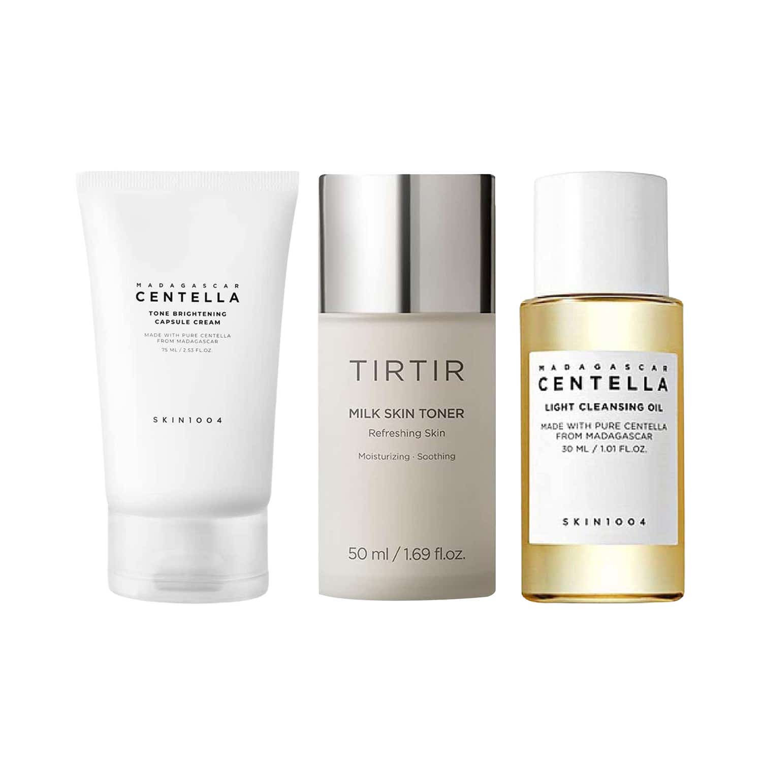 SKIN1004 | Skin1004 x Tirtir Skin Glow - Cleansing oil + Milk skin toner + Brightening ampoule Combo