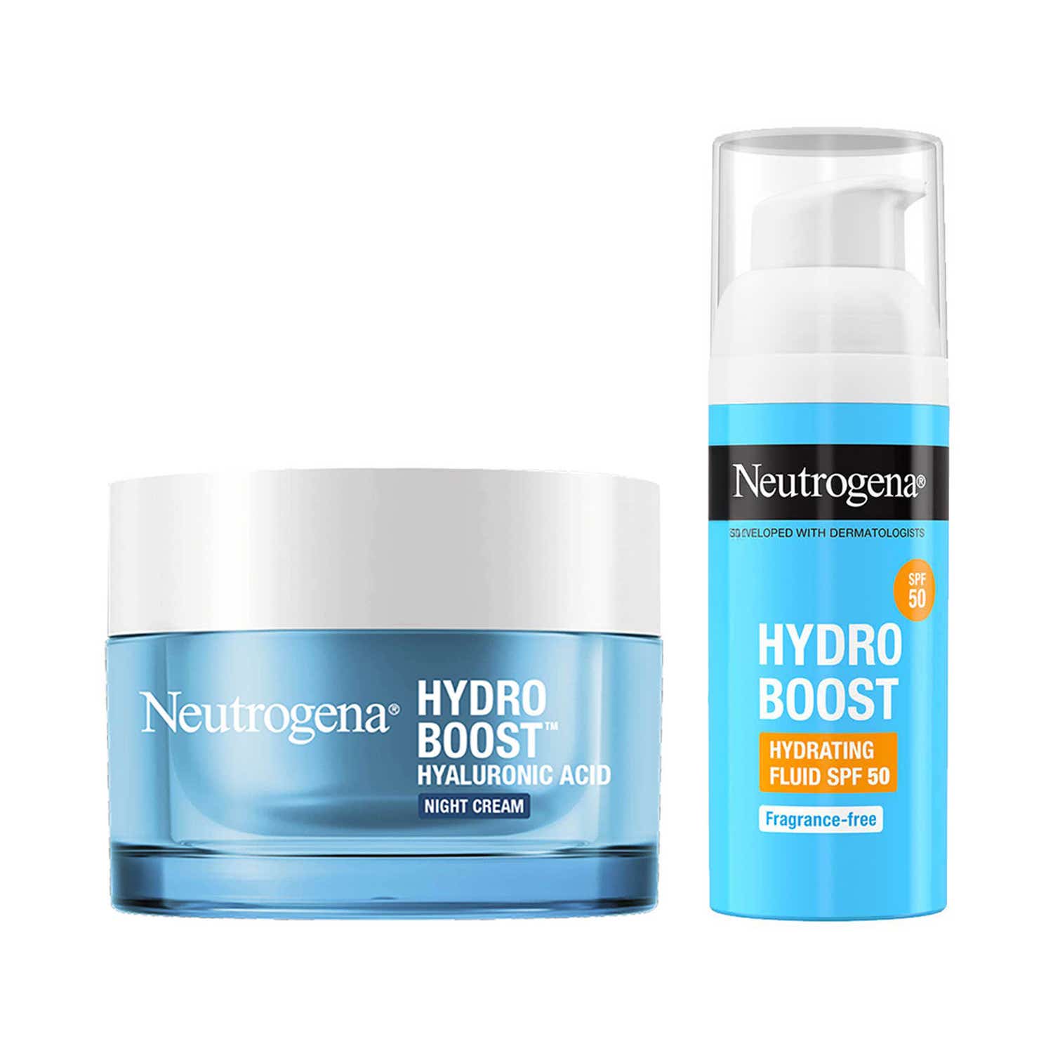 Neutrogena | Neutrogena Hydro boost SPF day fluid + night cream; complete winter day-to-night hydration Combo